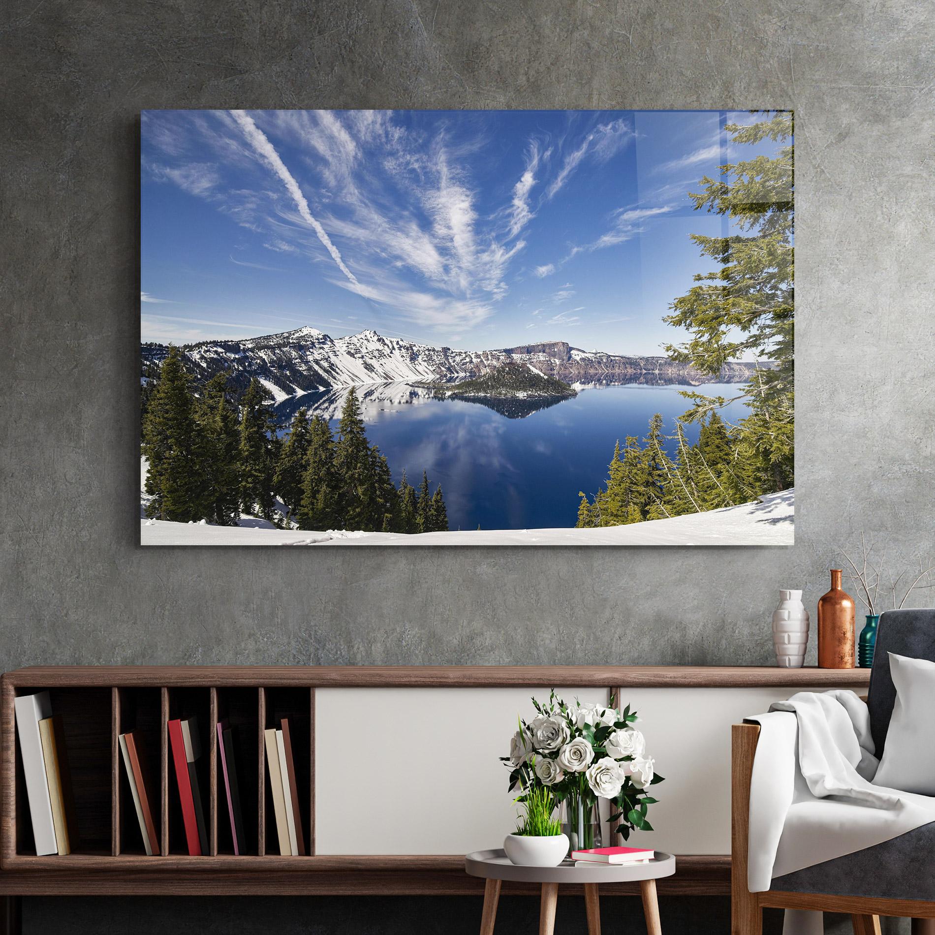 Tablou Sticla White Snowy Mountain mockup 2