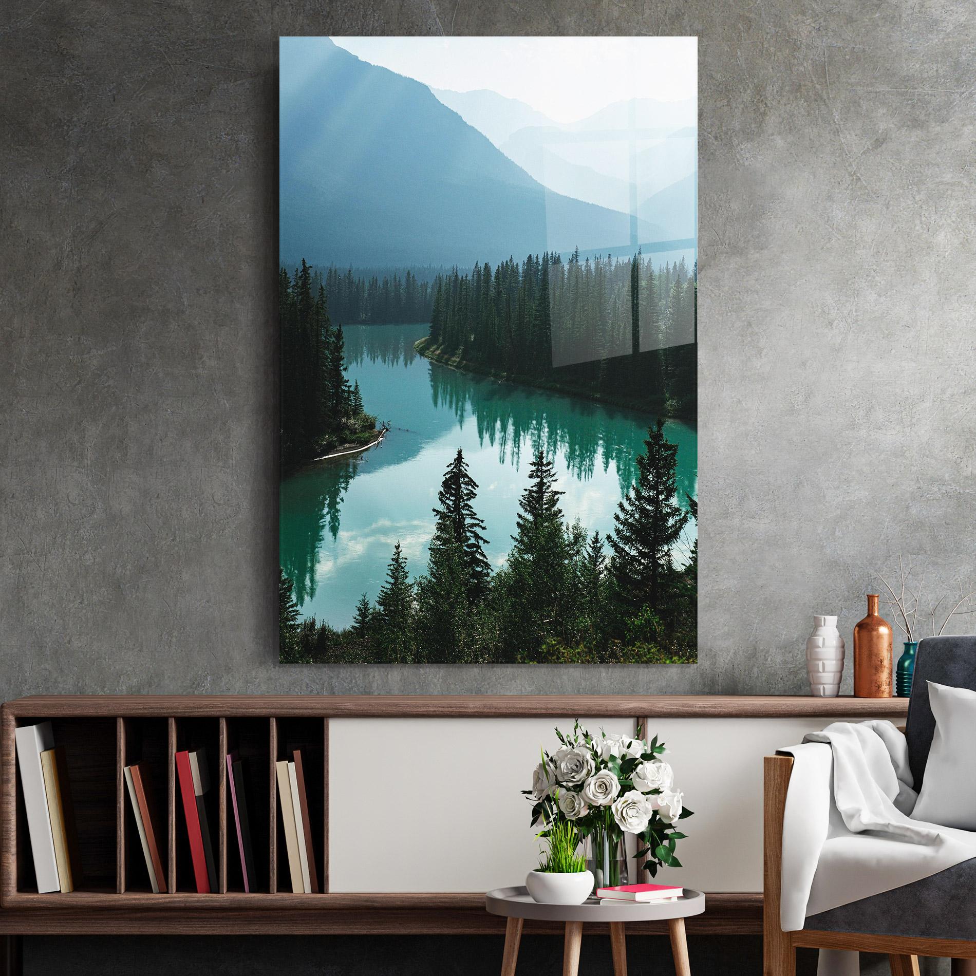 Tablou Sticla Crystal Lake mockup 2