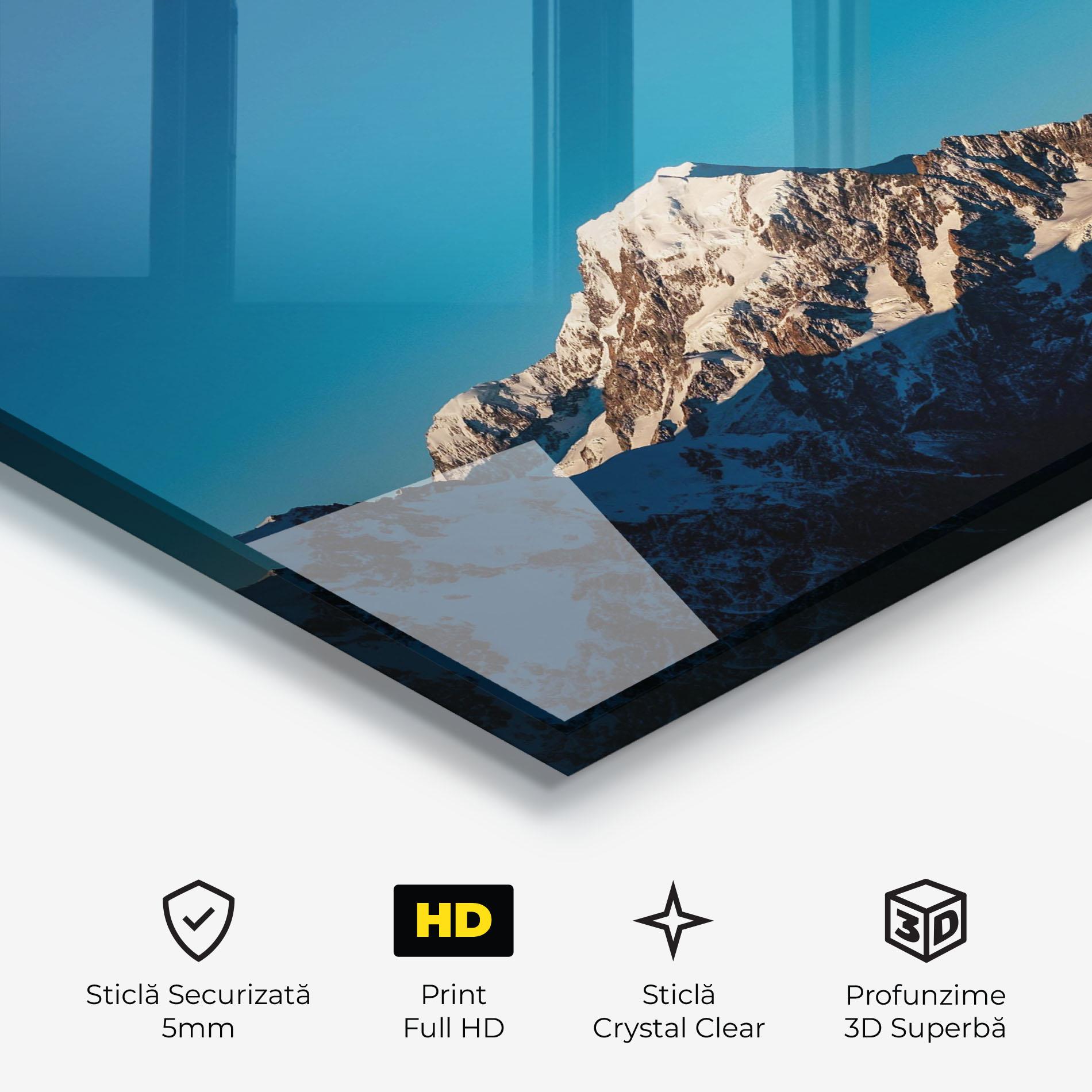 Tablou Sticla Blue Snowy Mountain mockup 3