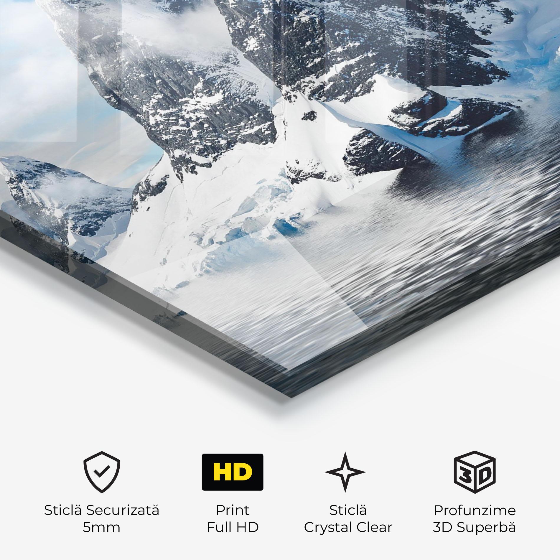 Tablou Sticla Glacial Mountains mockup 3