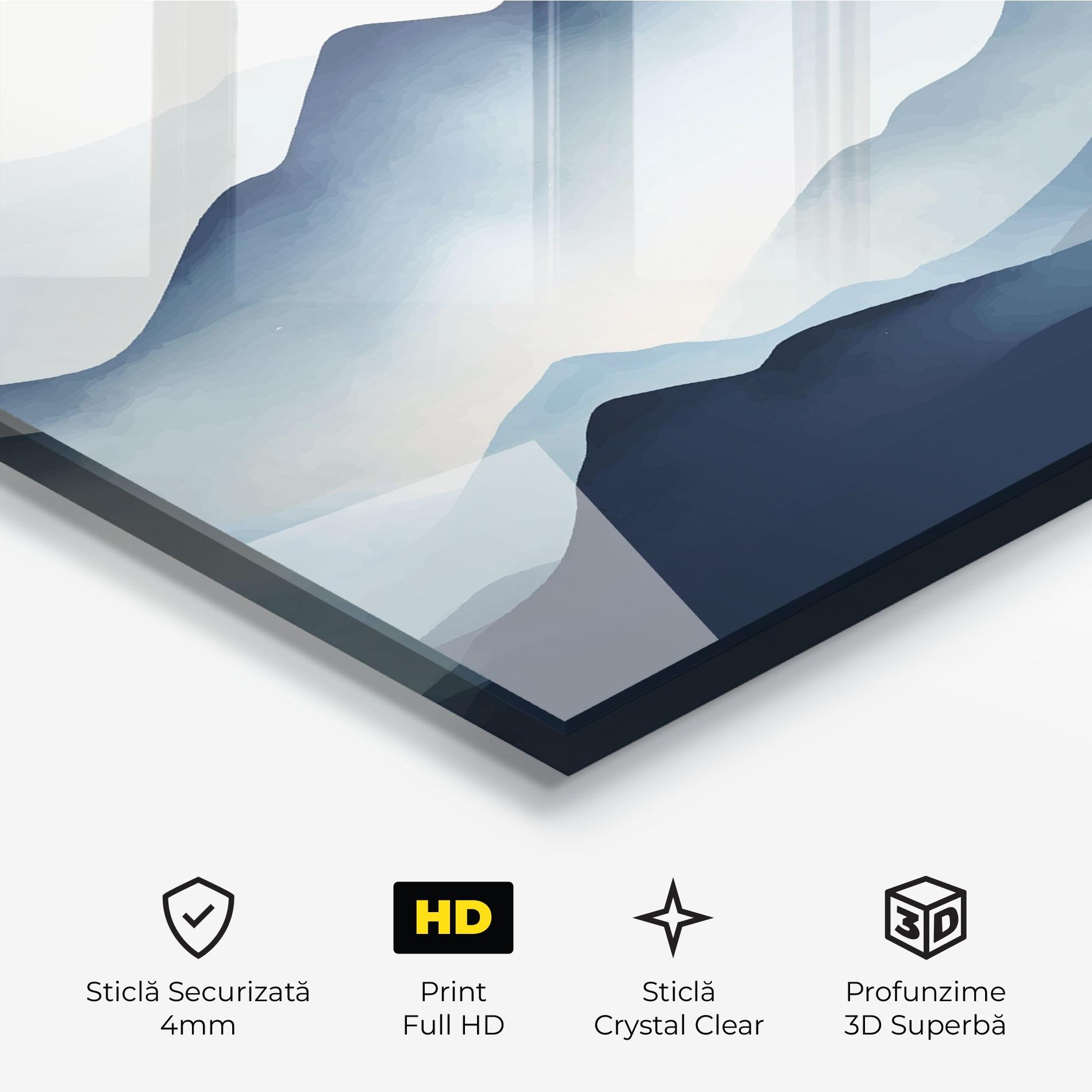 Tablou Sticla Blue Foggy Mountain mockup 3