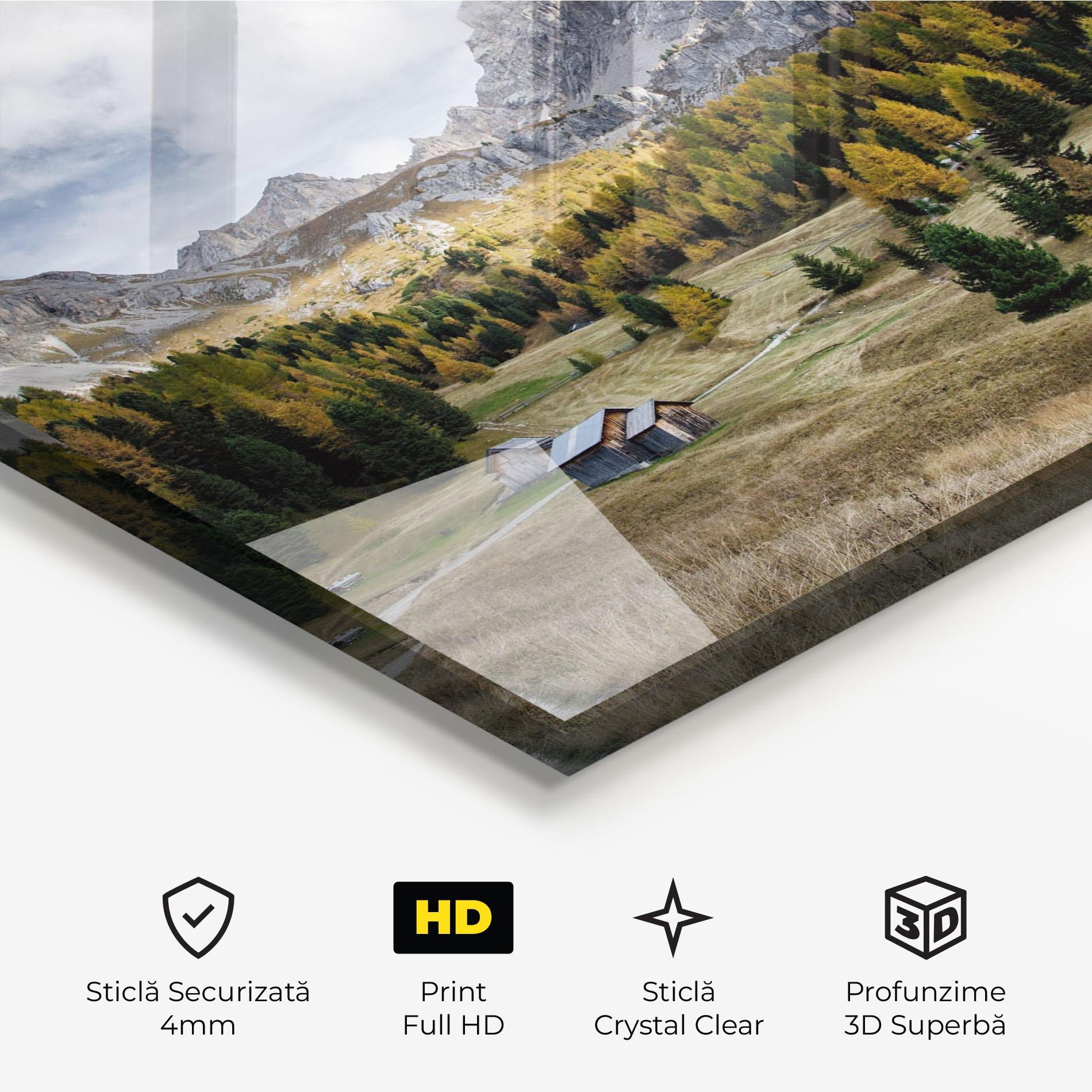 Tablou Sticla Cloudy Mountains View mockup 3