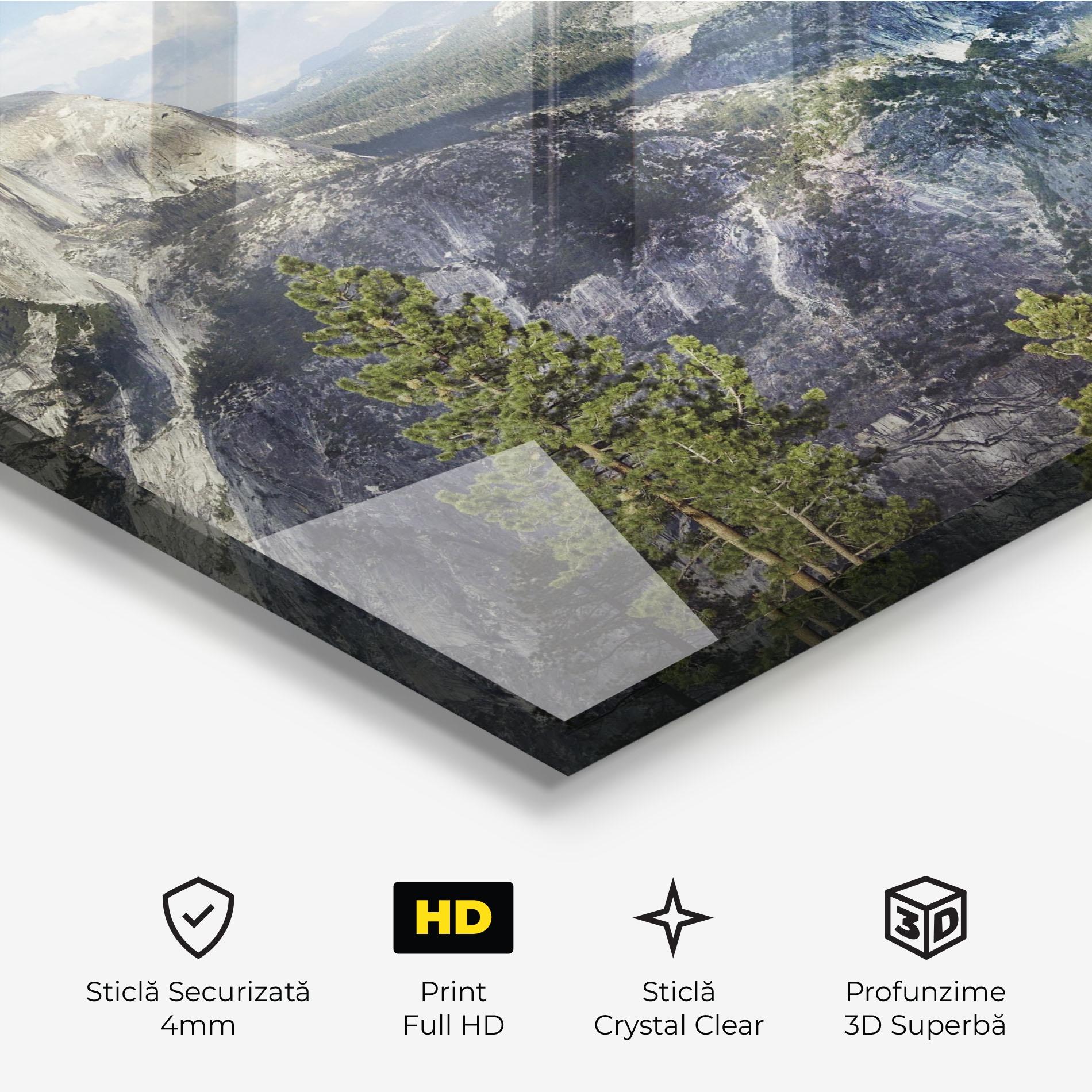 Tablou Sticla Foggy Day Mountain mockup 3