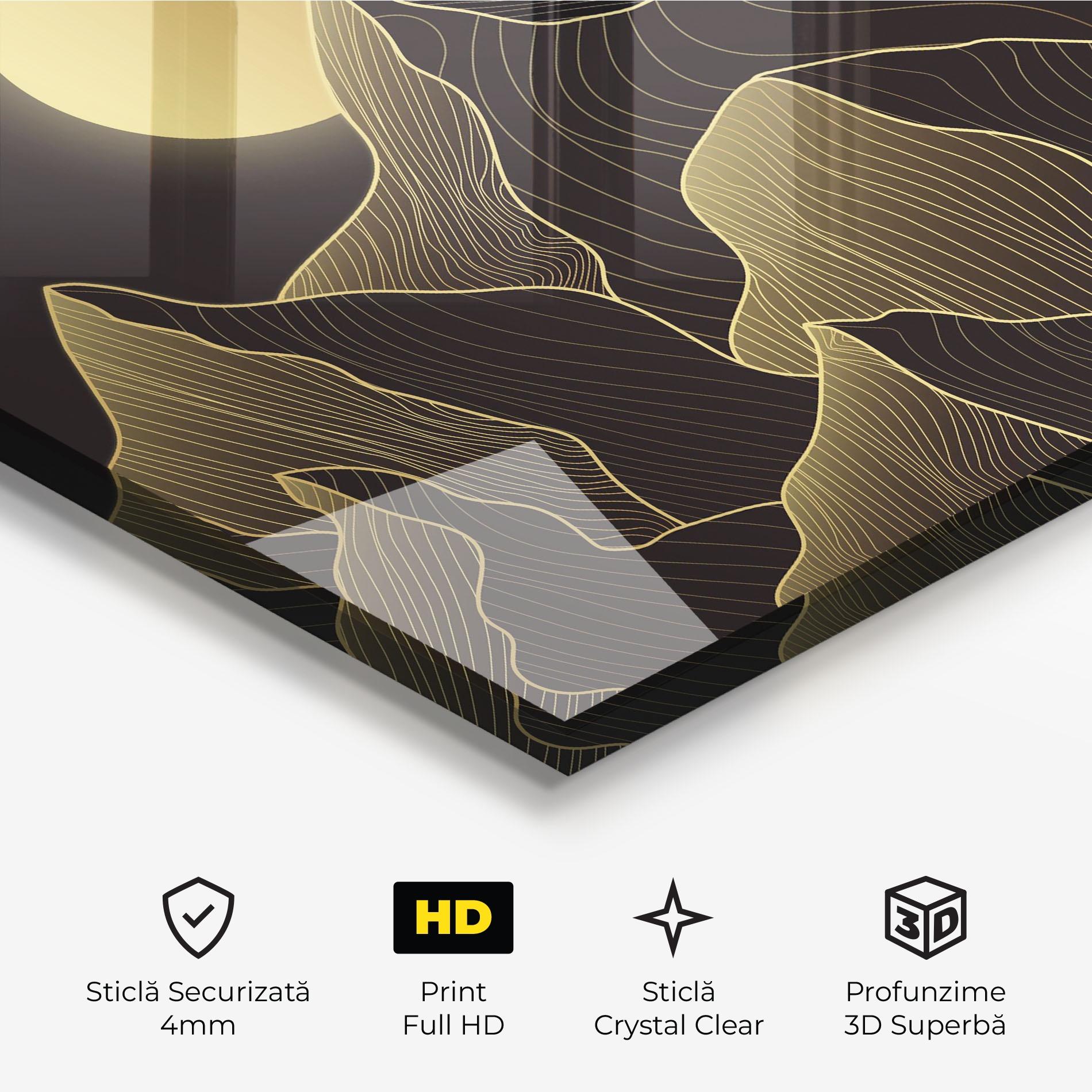 Tablou Sticla Gold Shiny Moon mockup 3