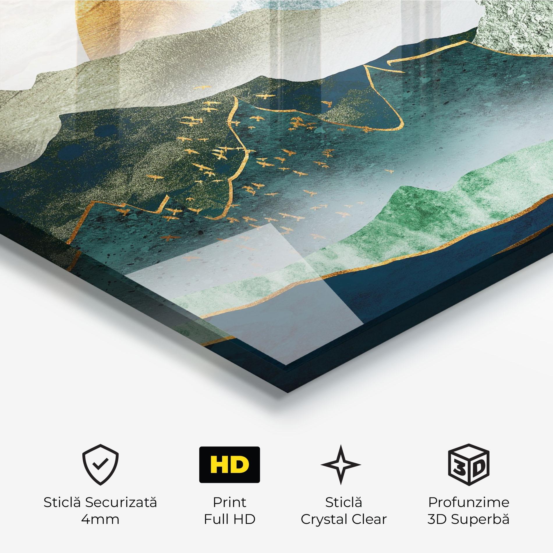 Tablou Sticla Golden Mountains mockup 3