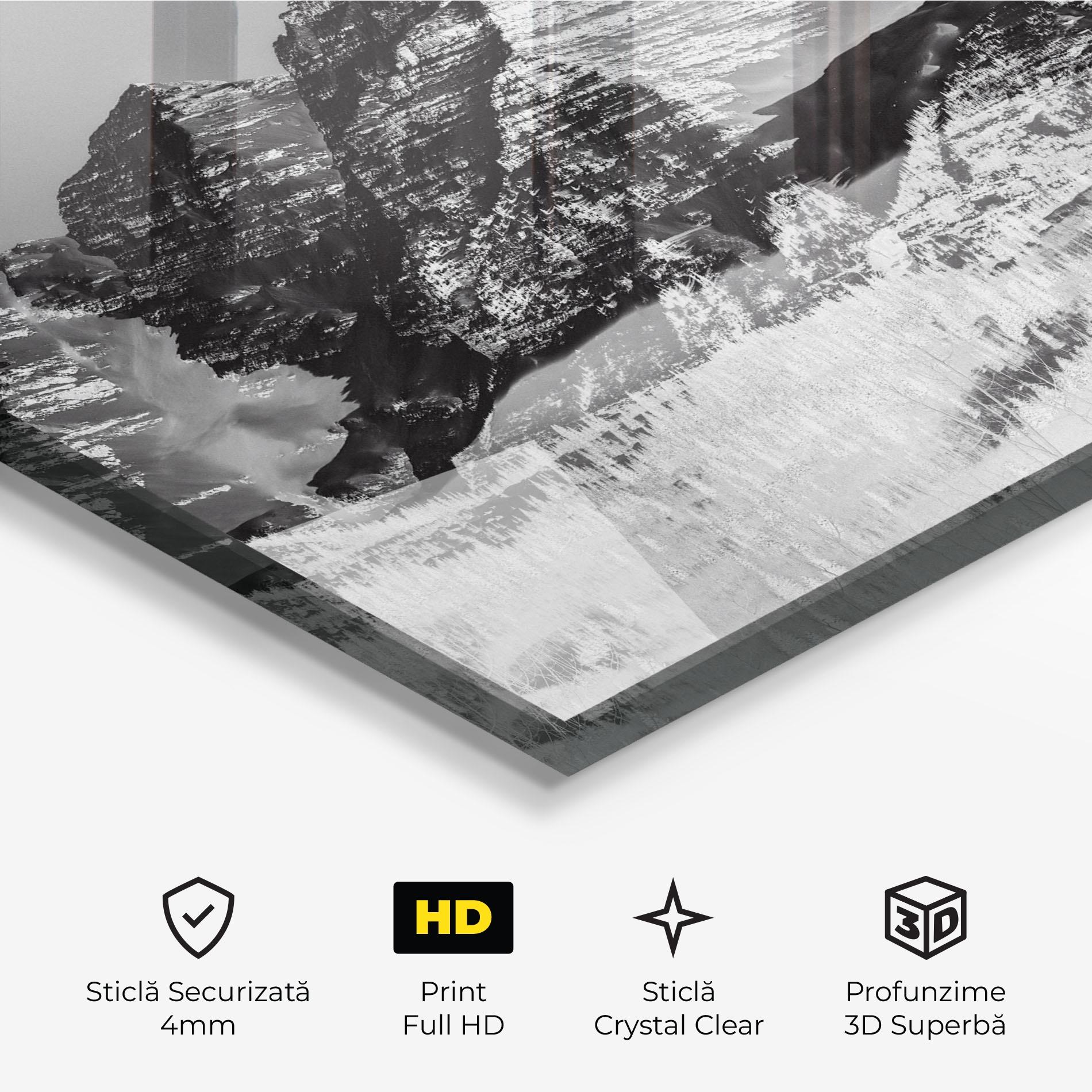 Tablou Sticla Green Shades Mountain mockup 3