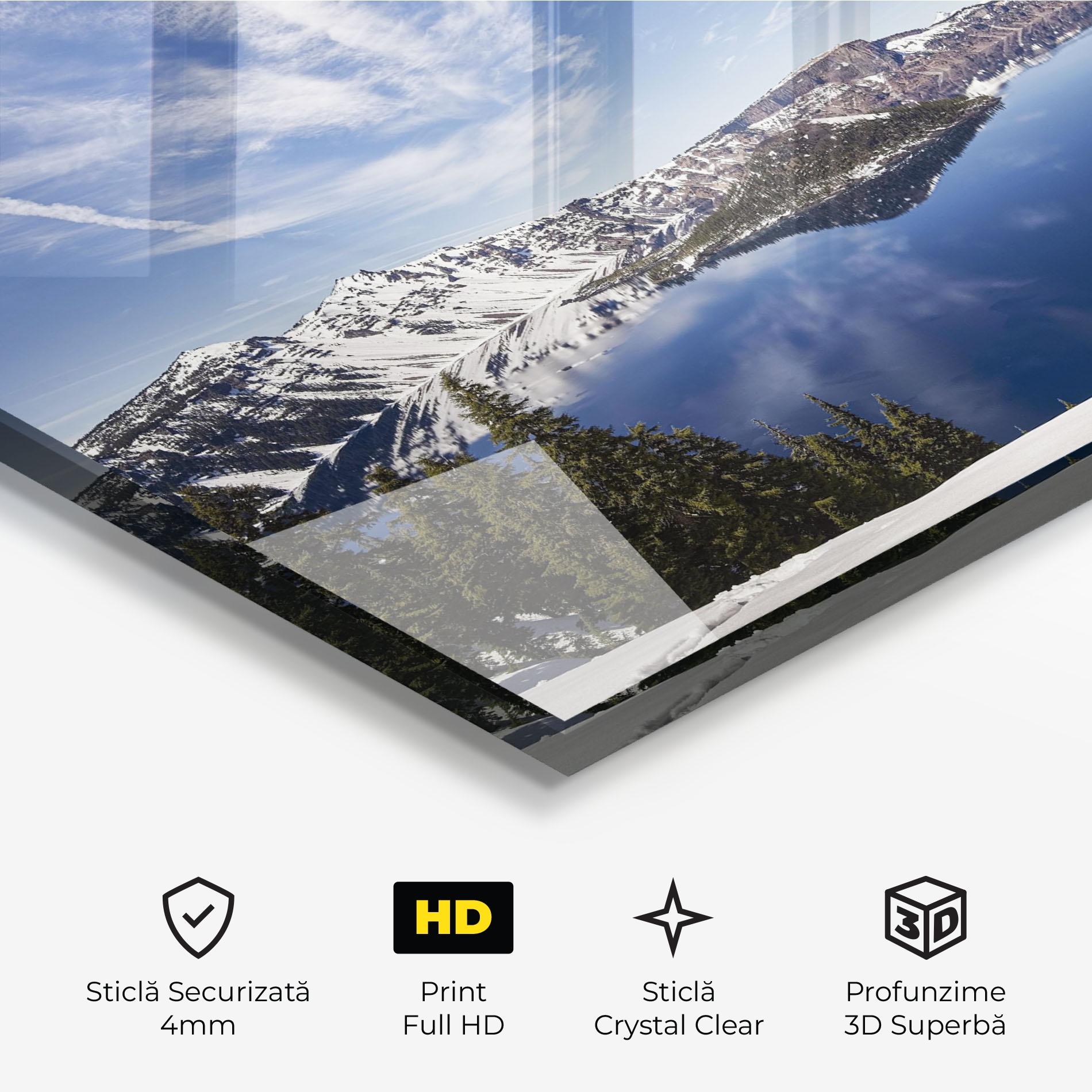 Tablou Sticla White Snowy Mountain mockup 3