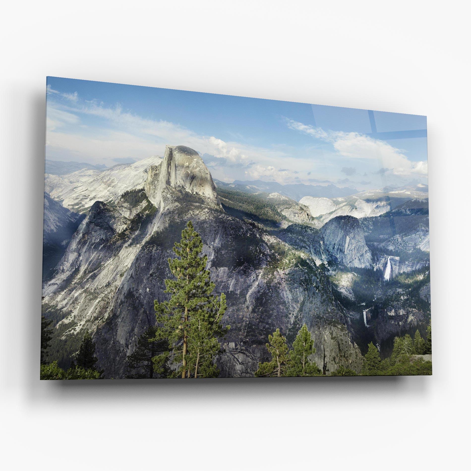 Tablou Sticla Foggy Day Mountain mockup 6