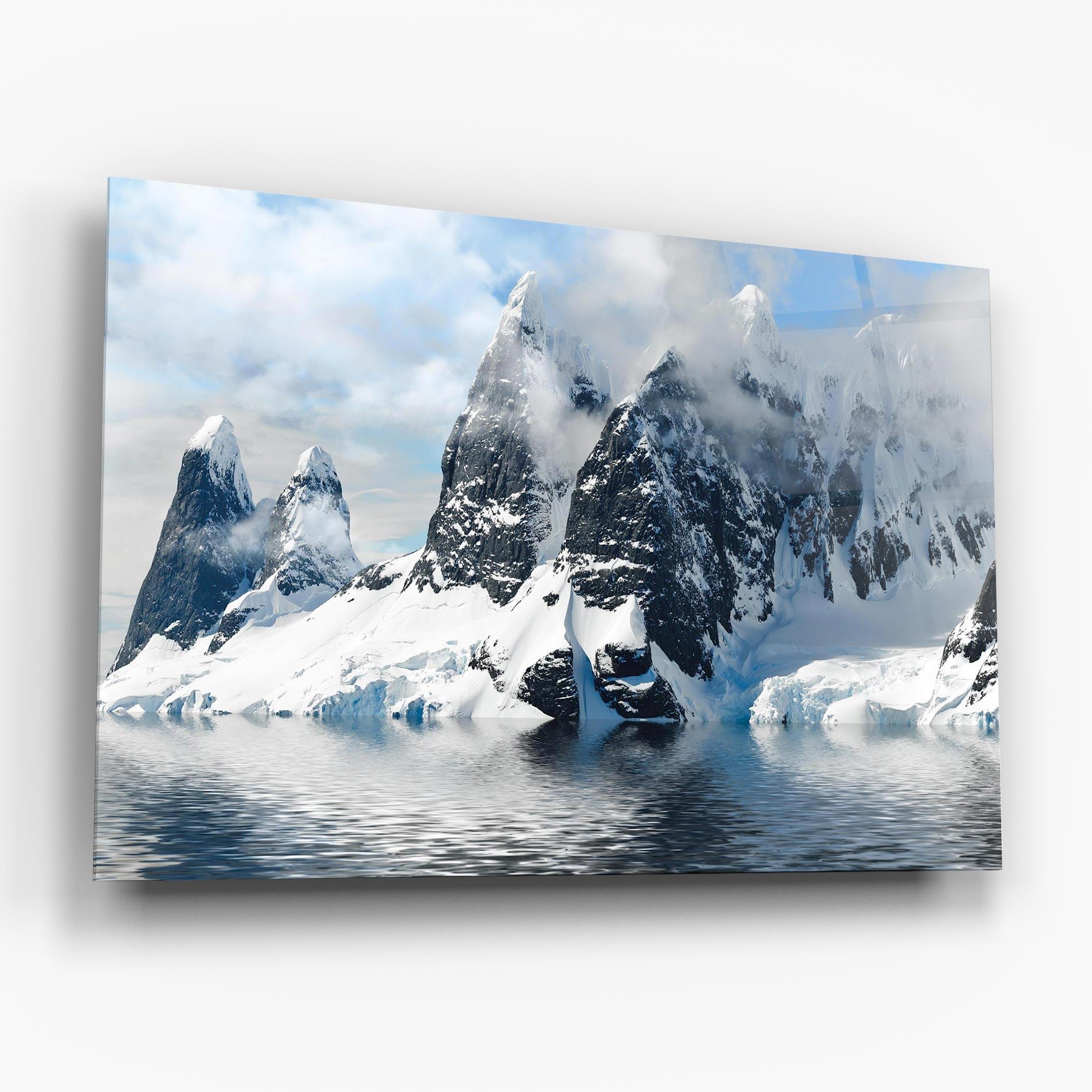Tablou Sticla Glacial Mountains mockup 6