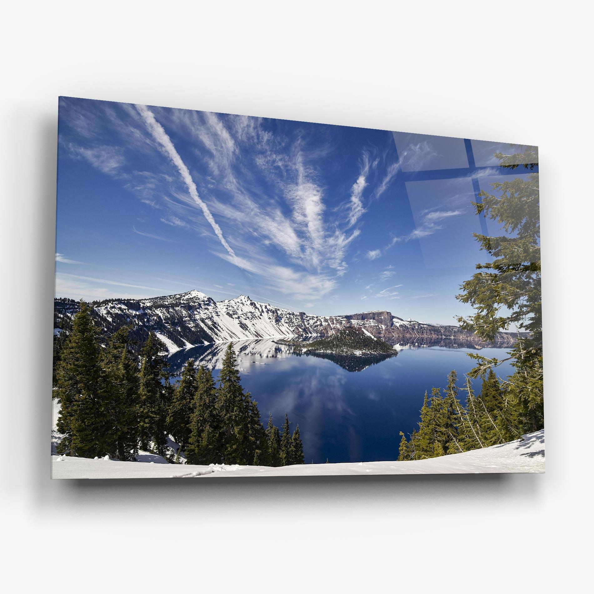 Tablou Sticla White Snowy Mountain mockup 6