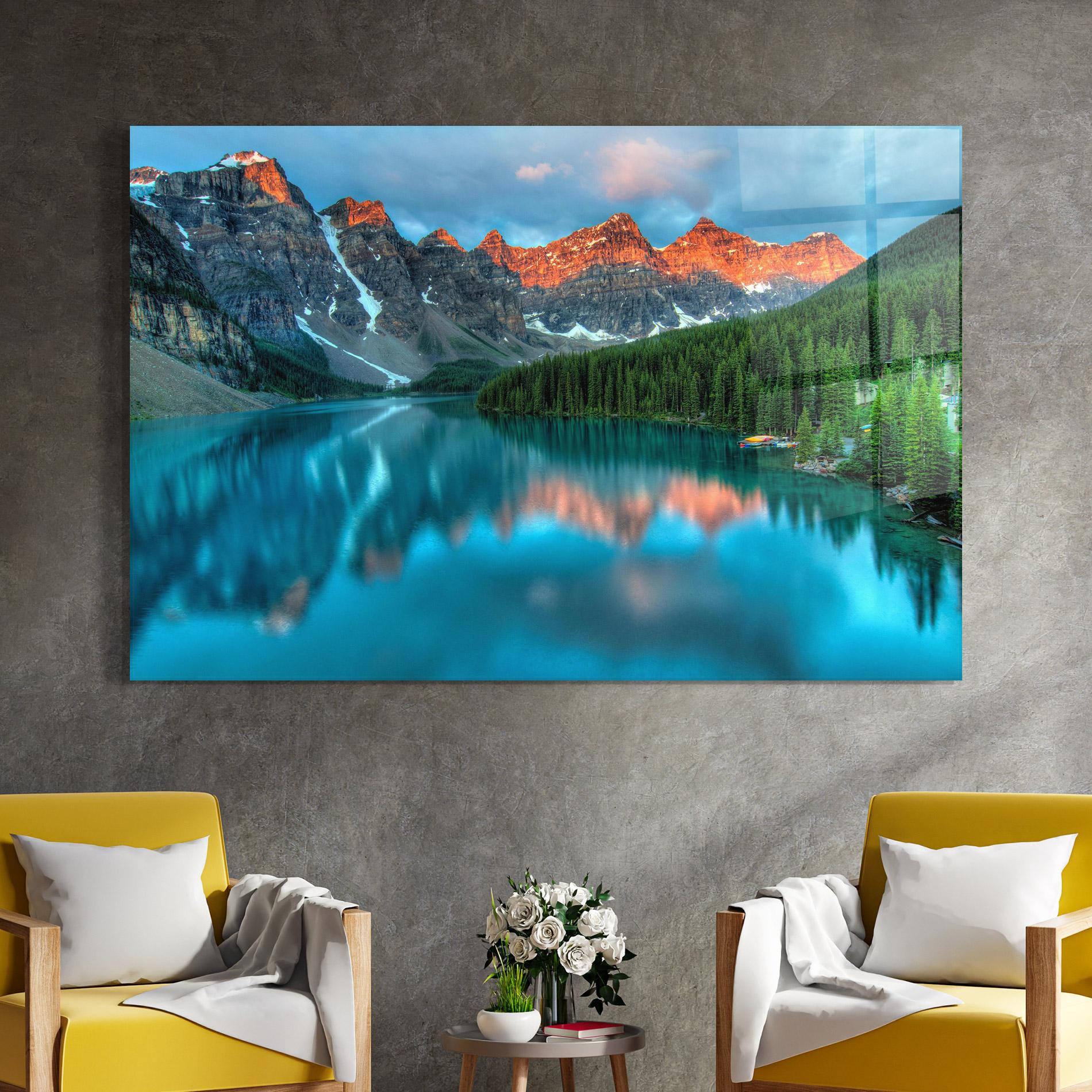 Tablou Sticla Lake Reflection mockup 4