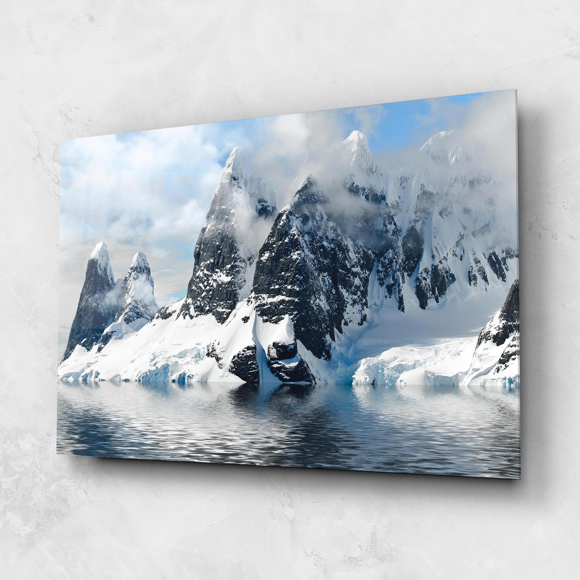 Tablou Sticla Glacial Mountains mockup 1