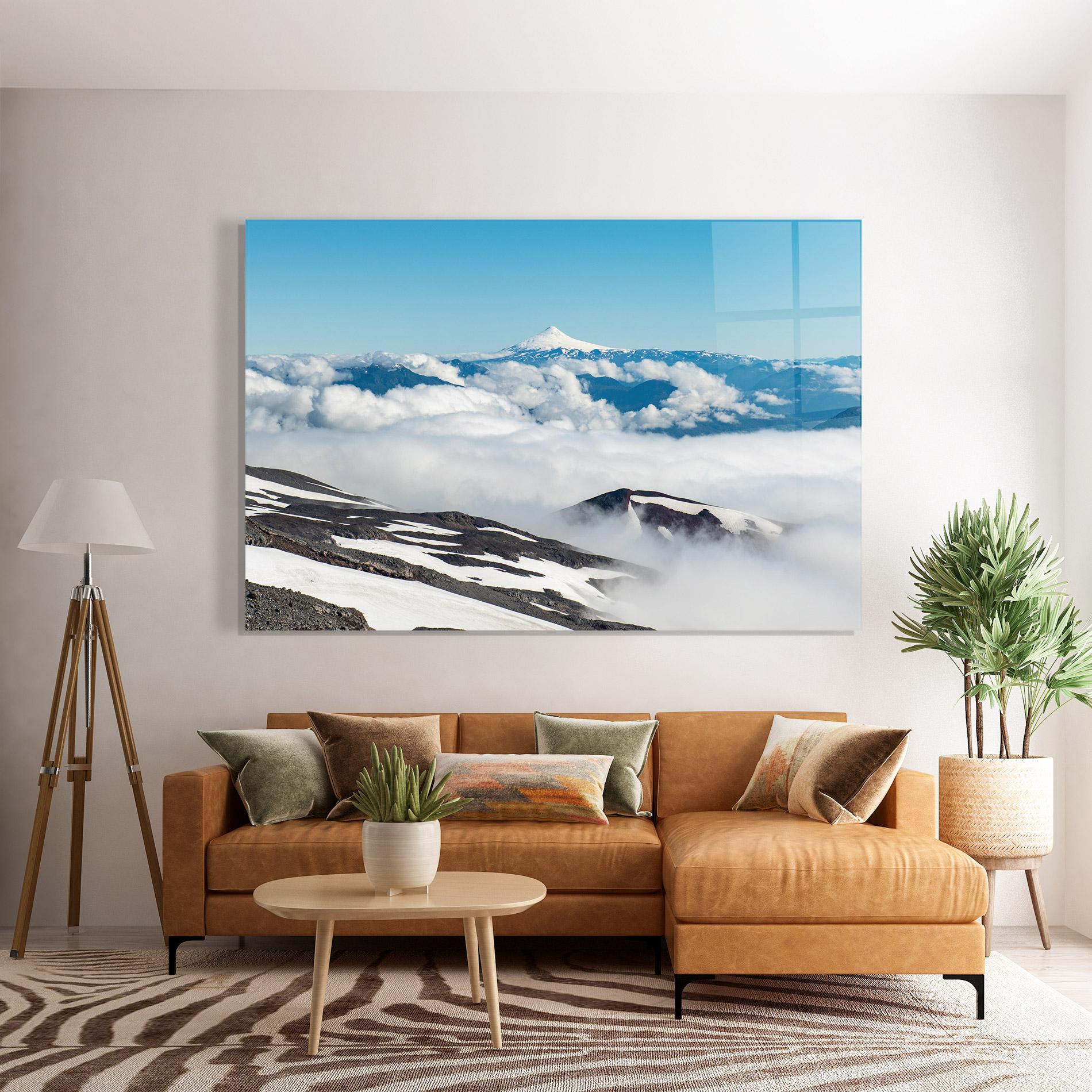 Tablou Sticla Cloudy High View mockup 7