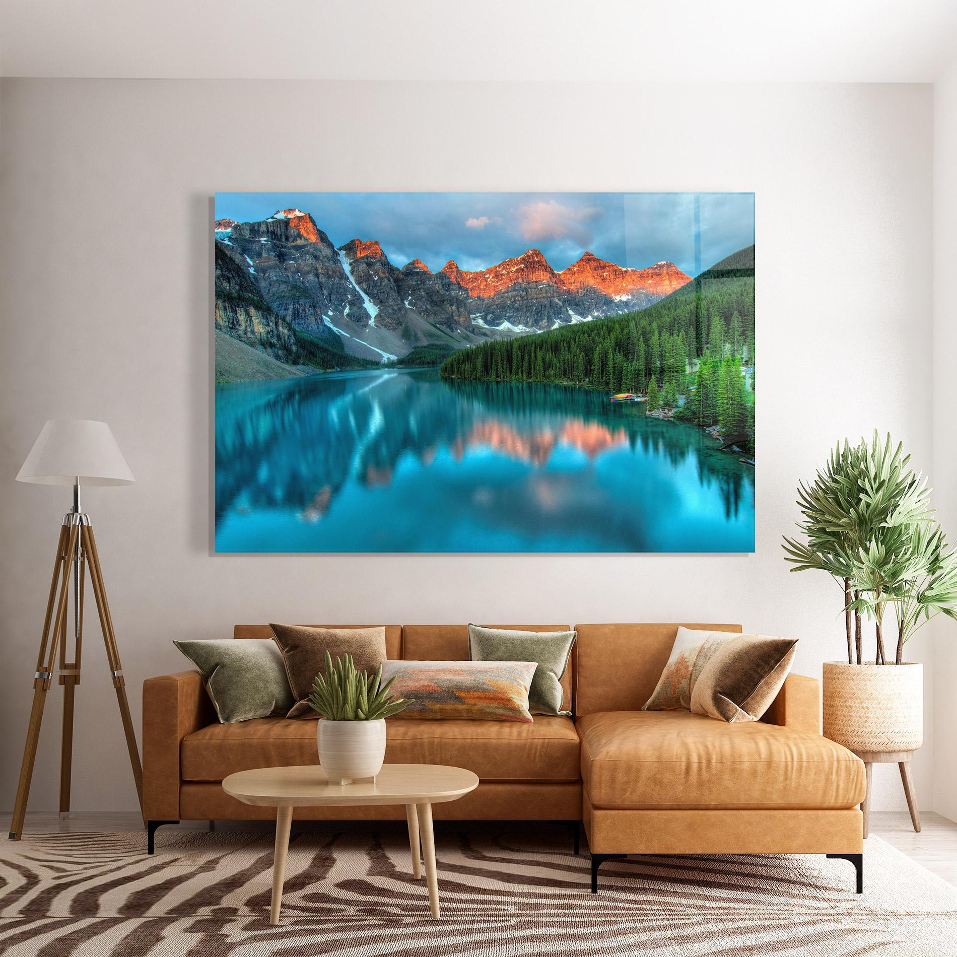 Tablou Sticla Lake Reflection mockup 7