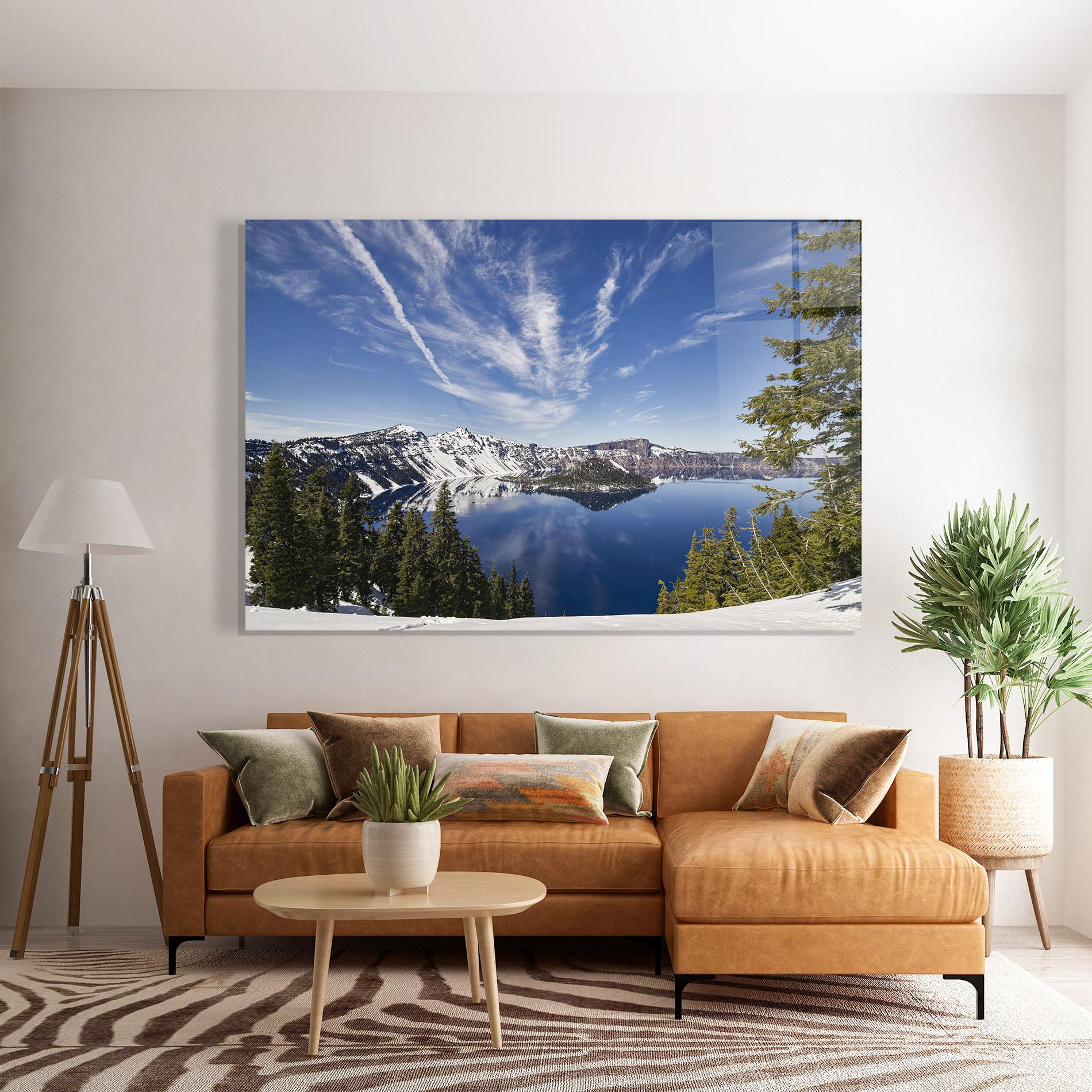 Tablou Sticla White Snowy Mountain mockup 7