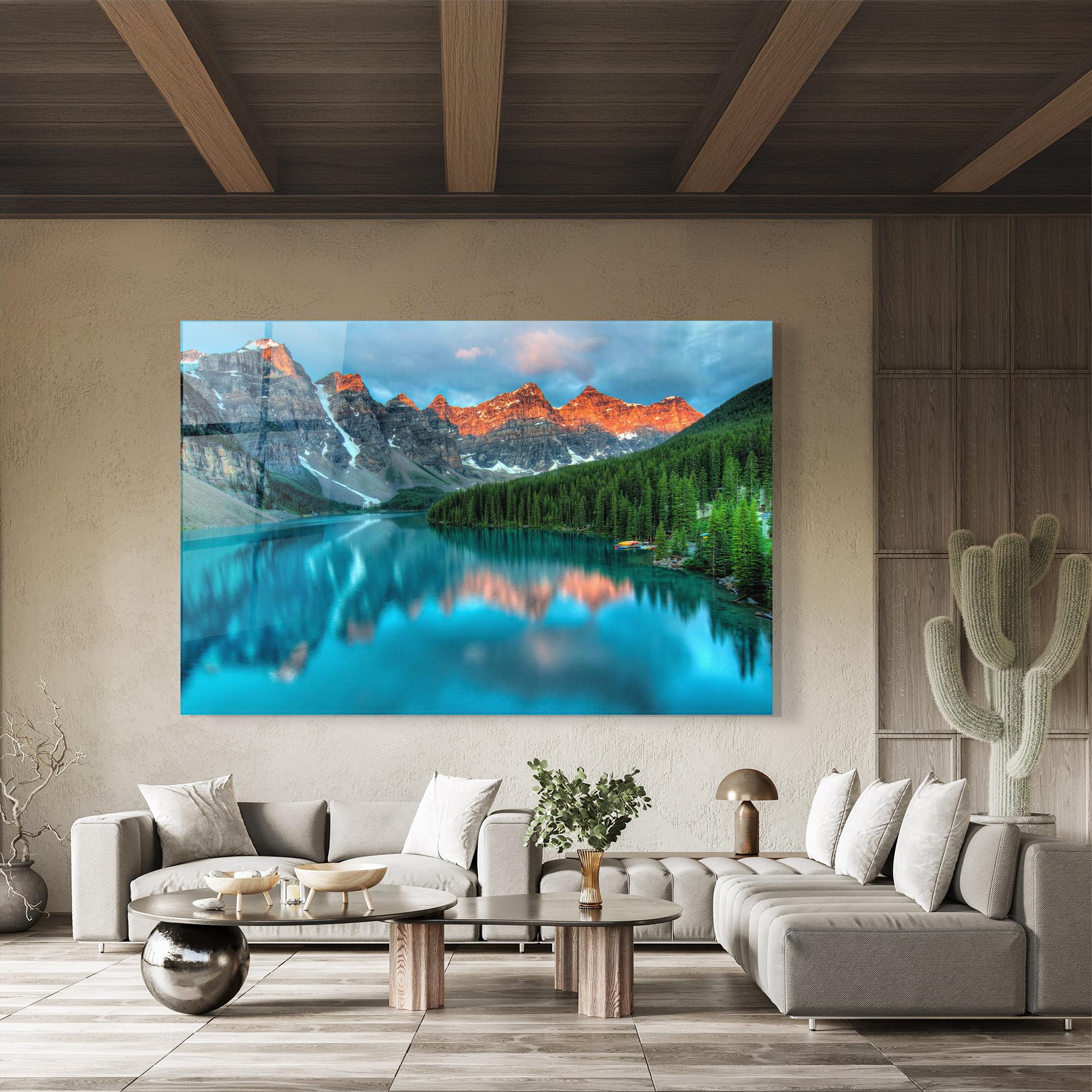 Tablou Sticla Lake Reflection mockup 8