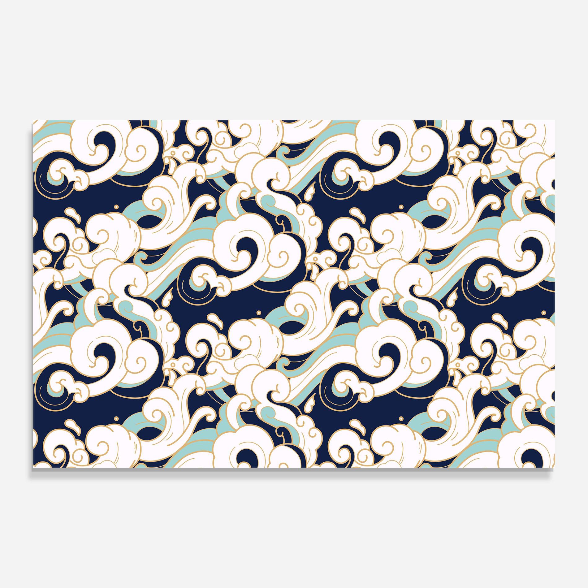 Tablou Sticla Blue Green Cloud mockup 0