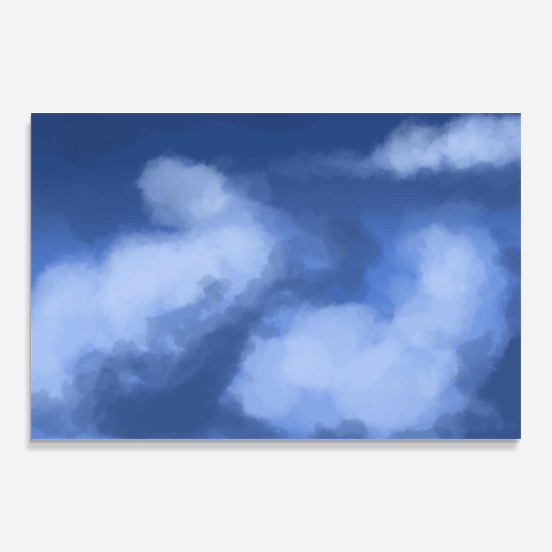 Tablou Sticla Blue Mix Clouds mockup 0