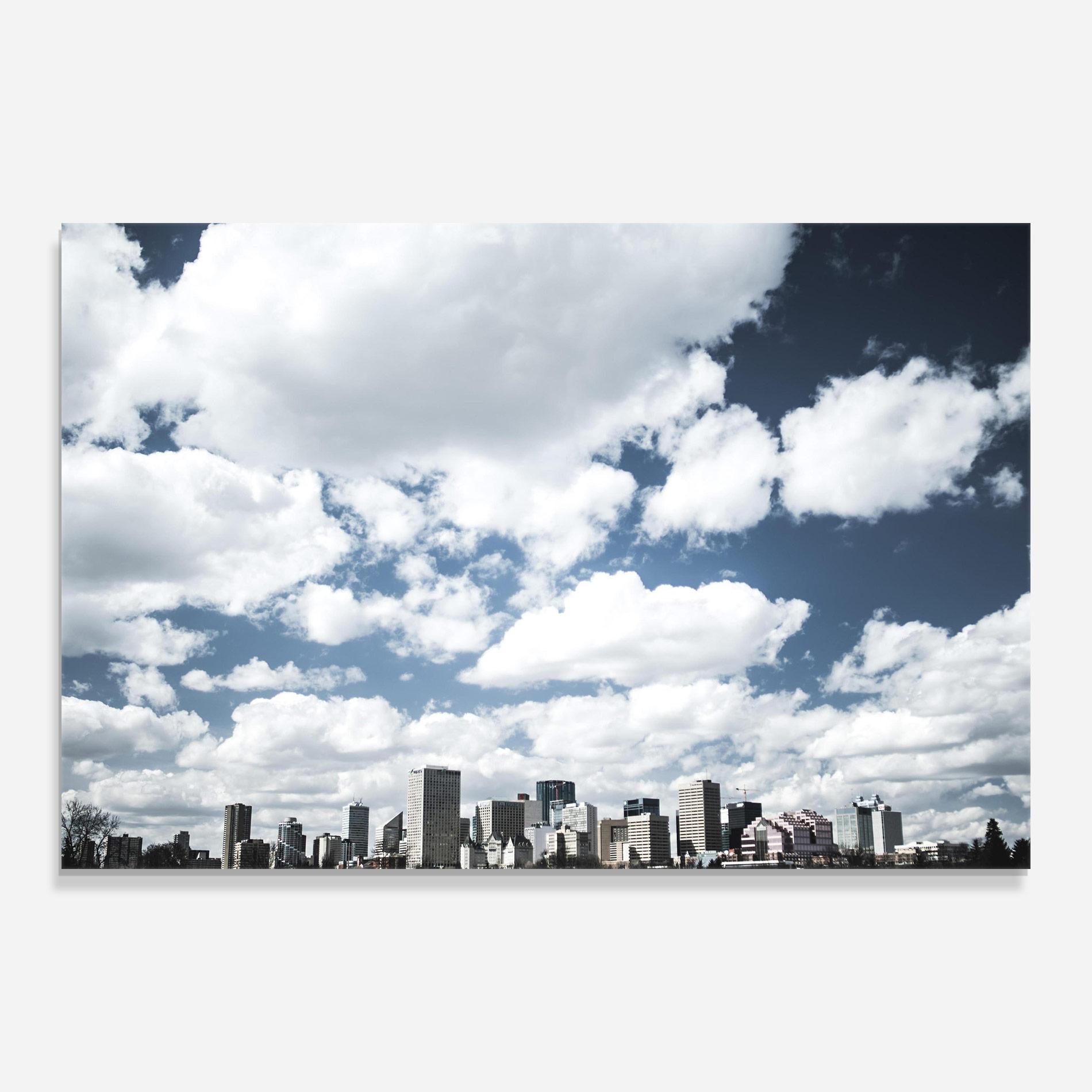 Tablou Sticla Clouds Over City mockup 0