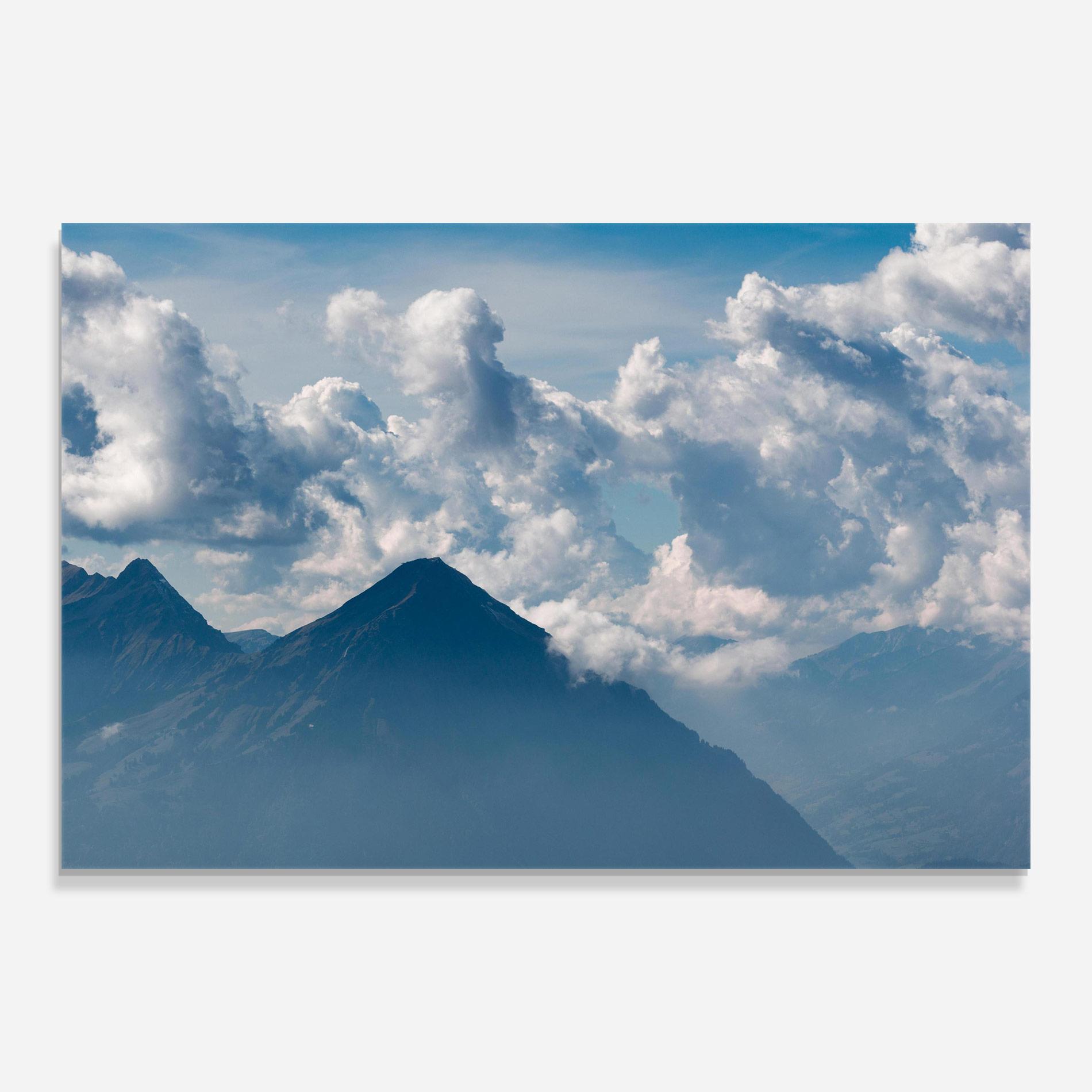 Tablou Sticla Cloudy View Mountain mockup 0