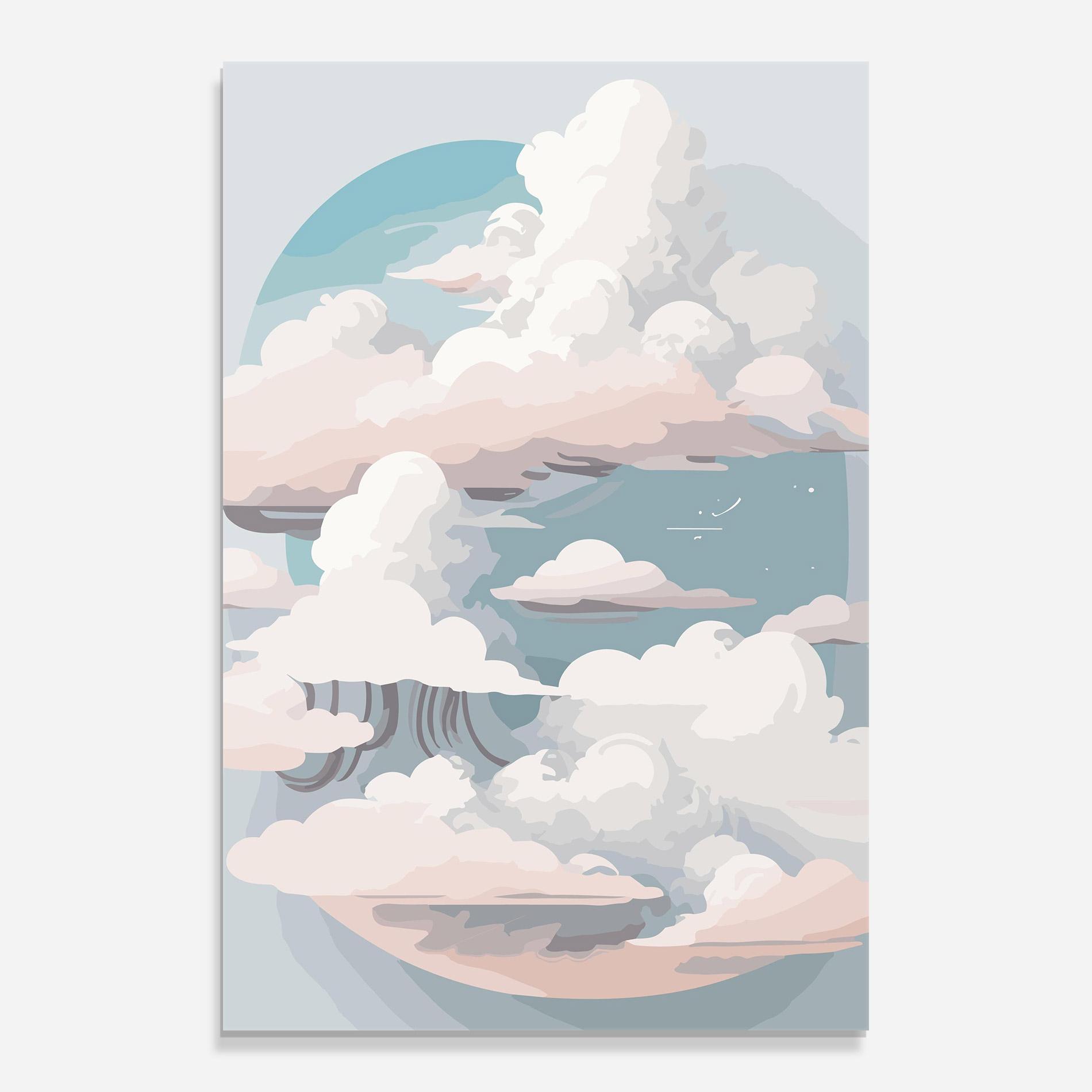 Tablou Sticla Cloud White Art mockup 0
