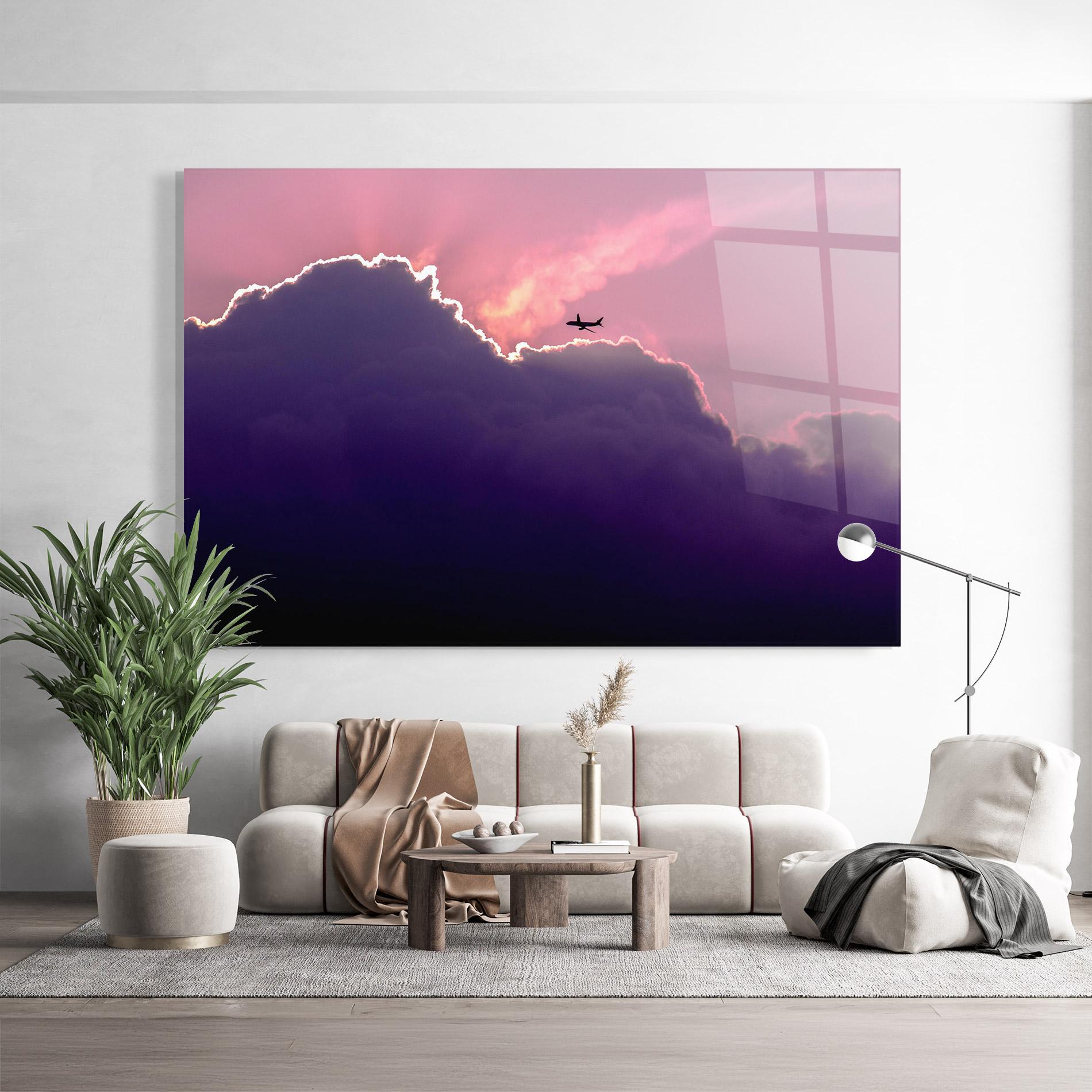 Tablou Sticla Big Purple Cloud mockup 9