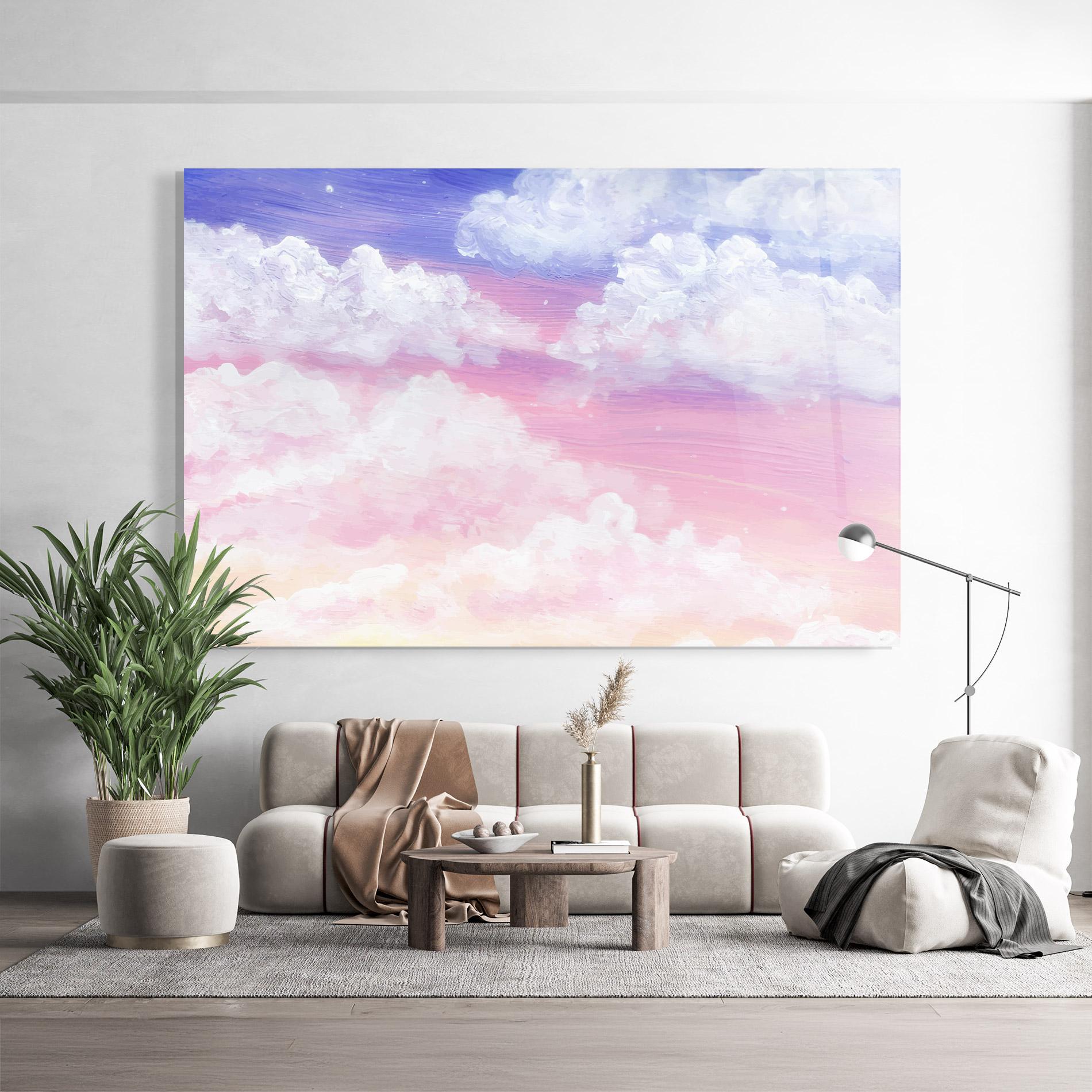 Tablou Sticla Cloud Paint Texture mockup 9