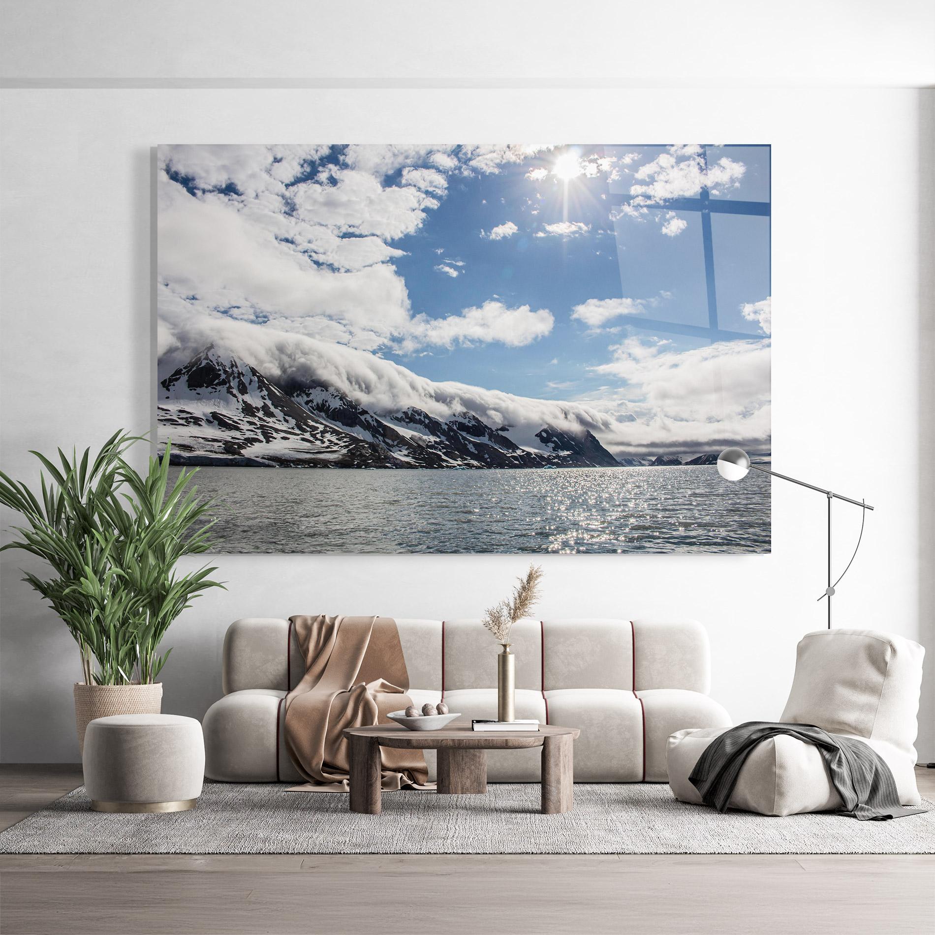 Tablou Sticla Clouds Over Ice mockup 9