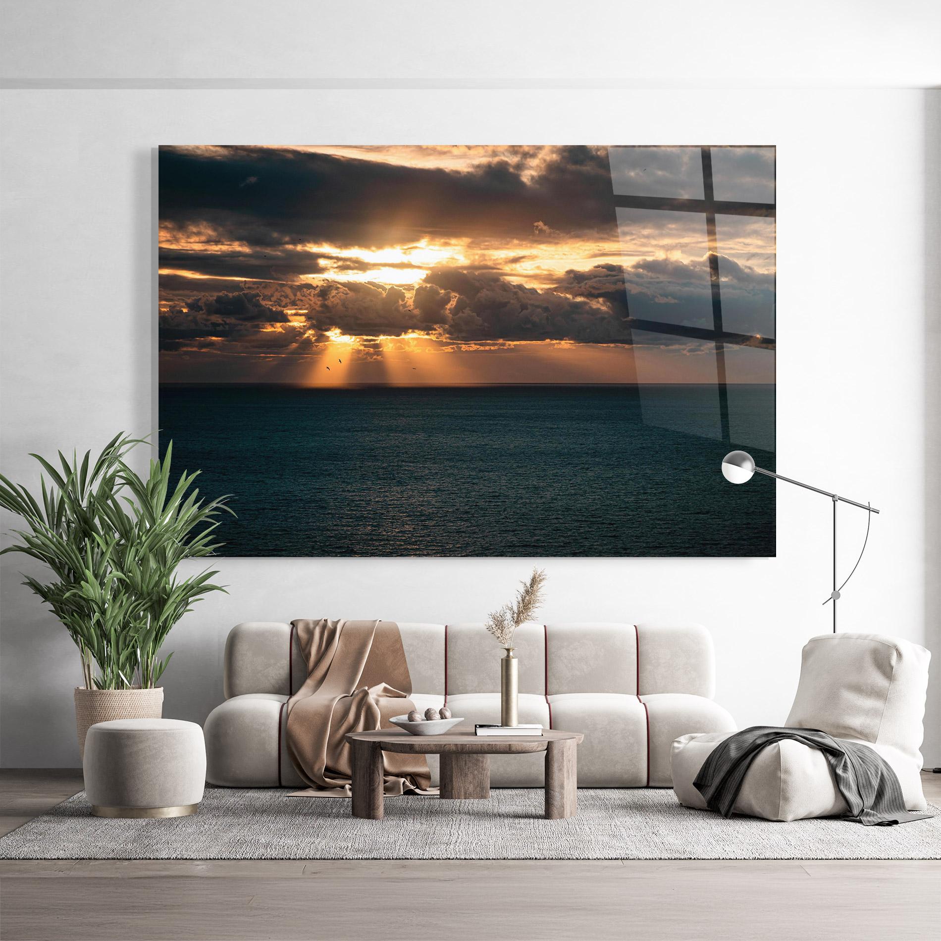 Tablou Sticla Cloudy Sunrise mockup 9