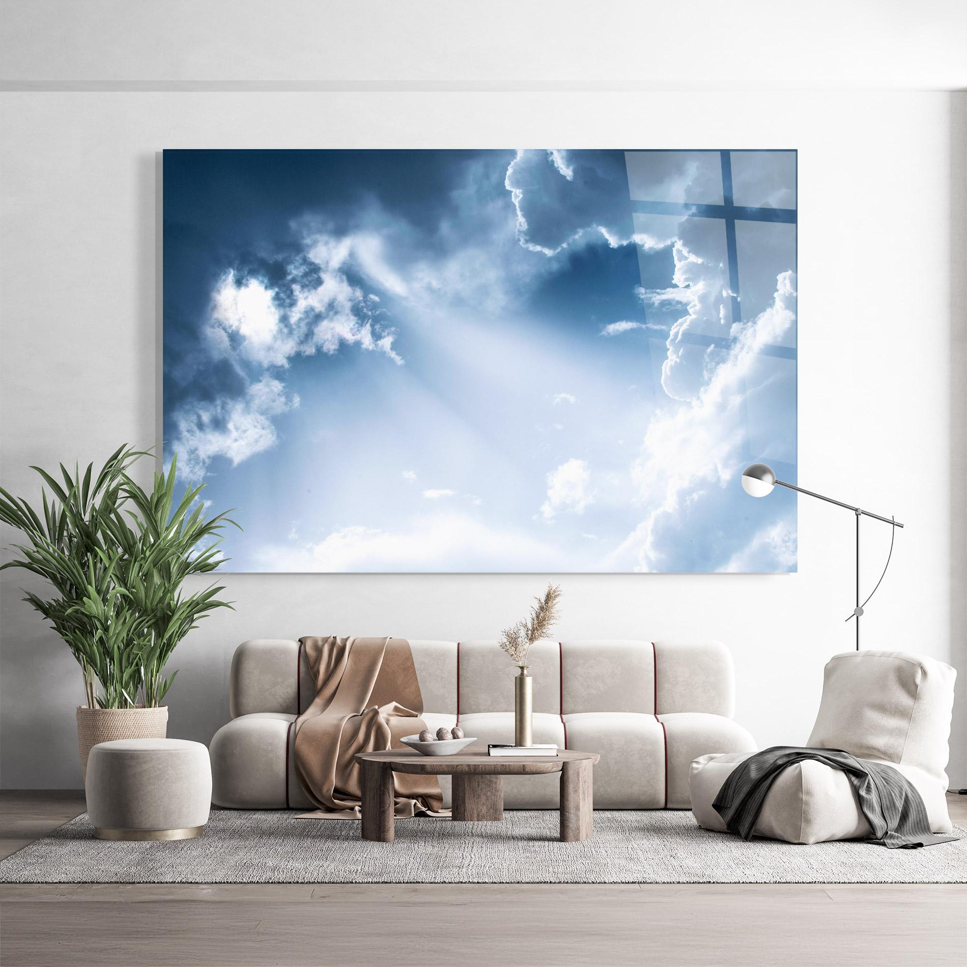 Tablou Sticla Dark Blue Sky mockup 9