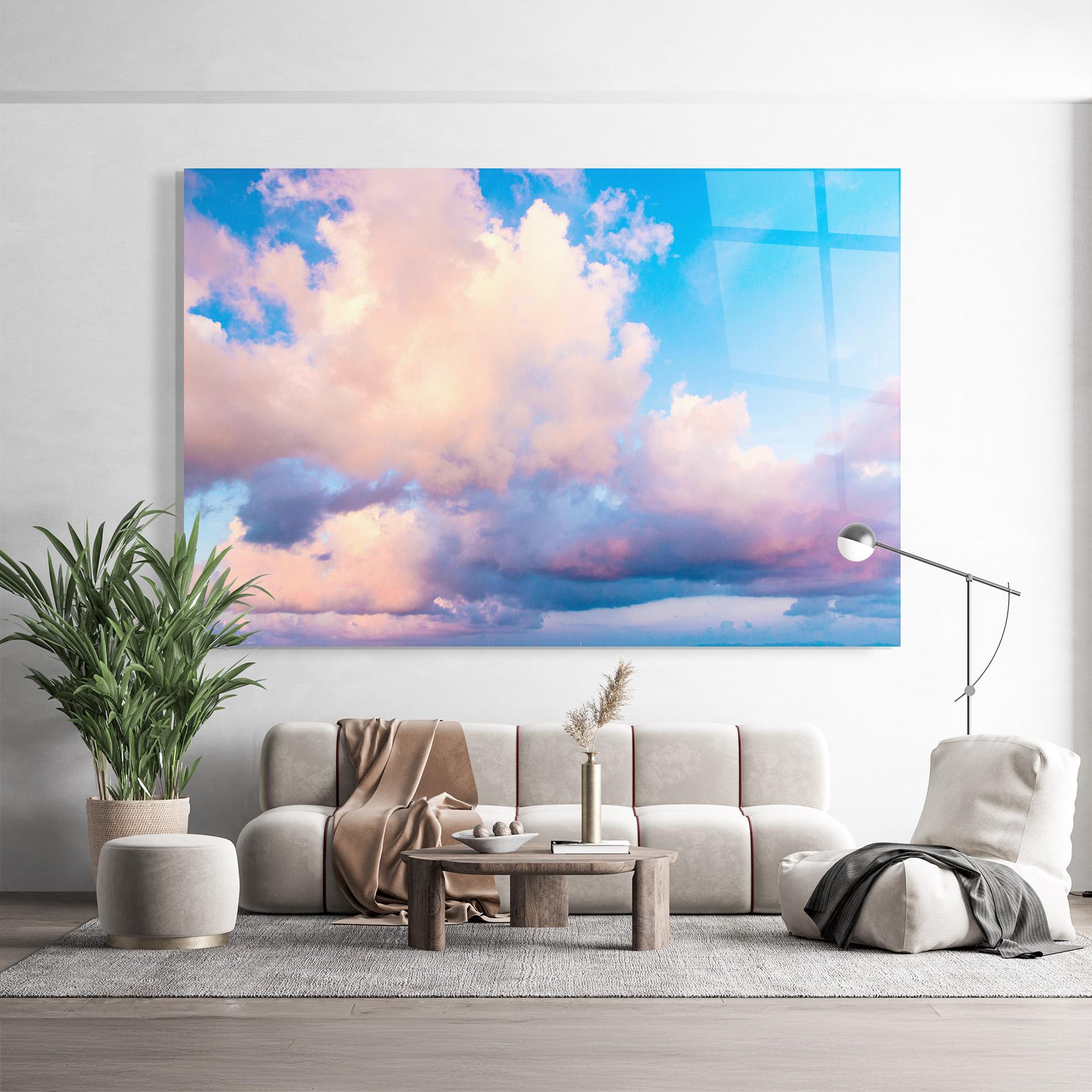 Tablou Sticla Dreamy Pink Clouds mockup 9