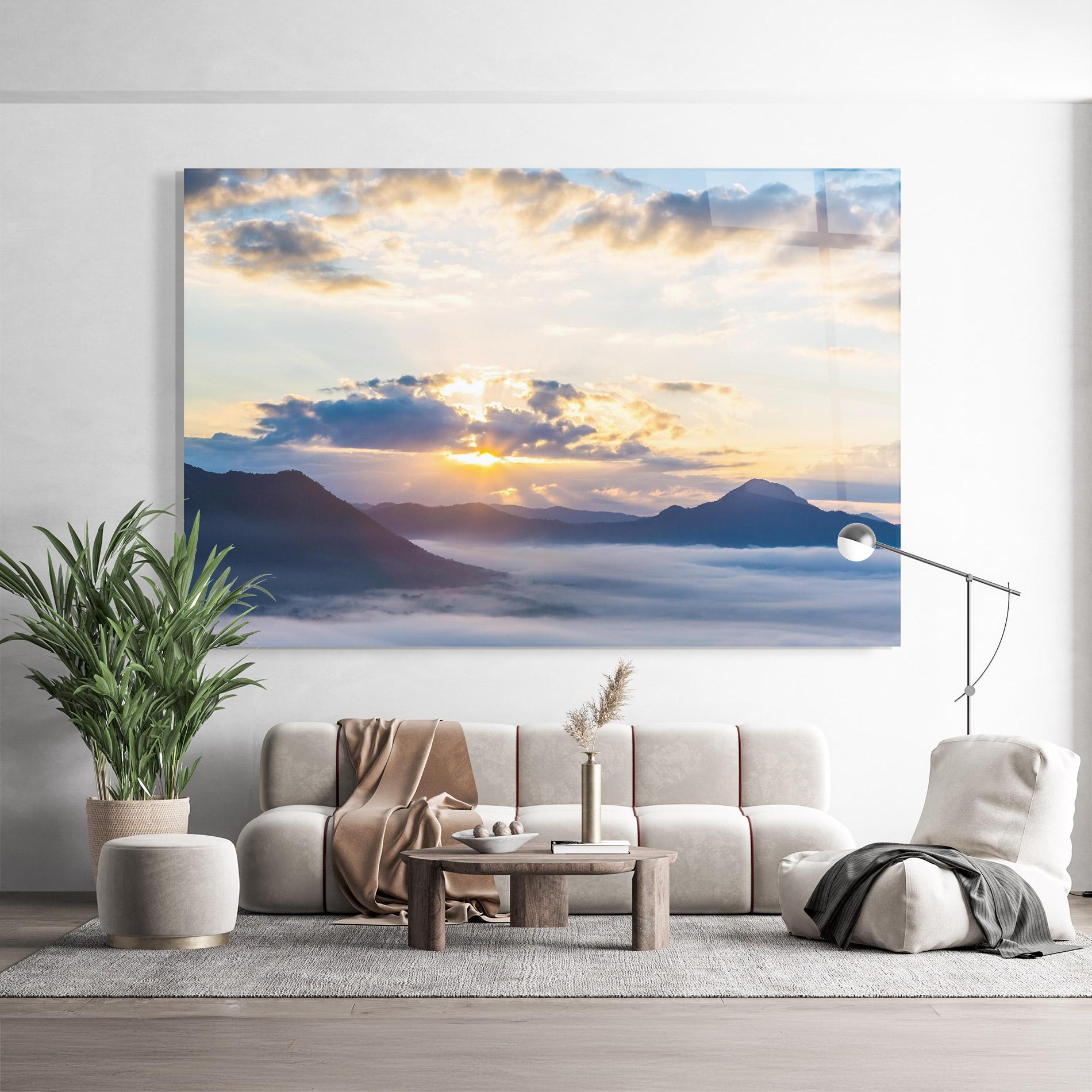 Tablou Sticla Fantastic Clouds mockup 9