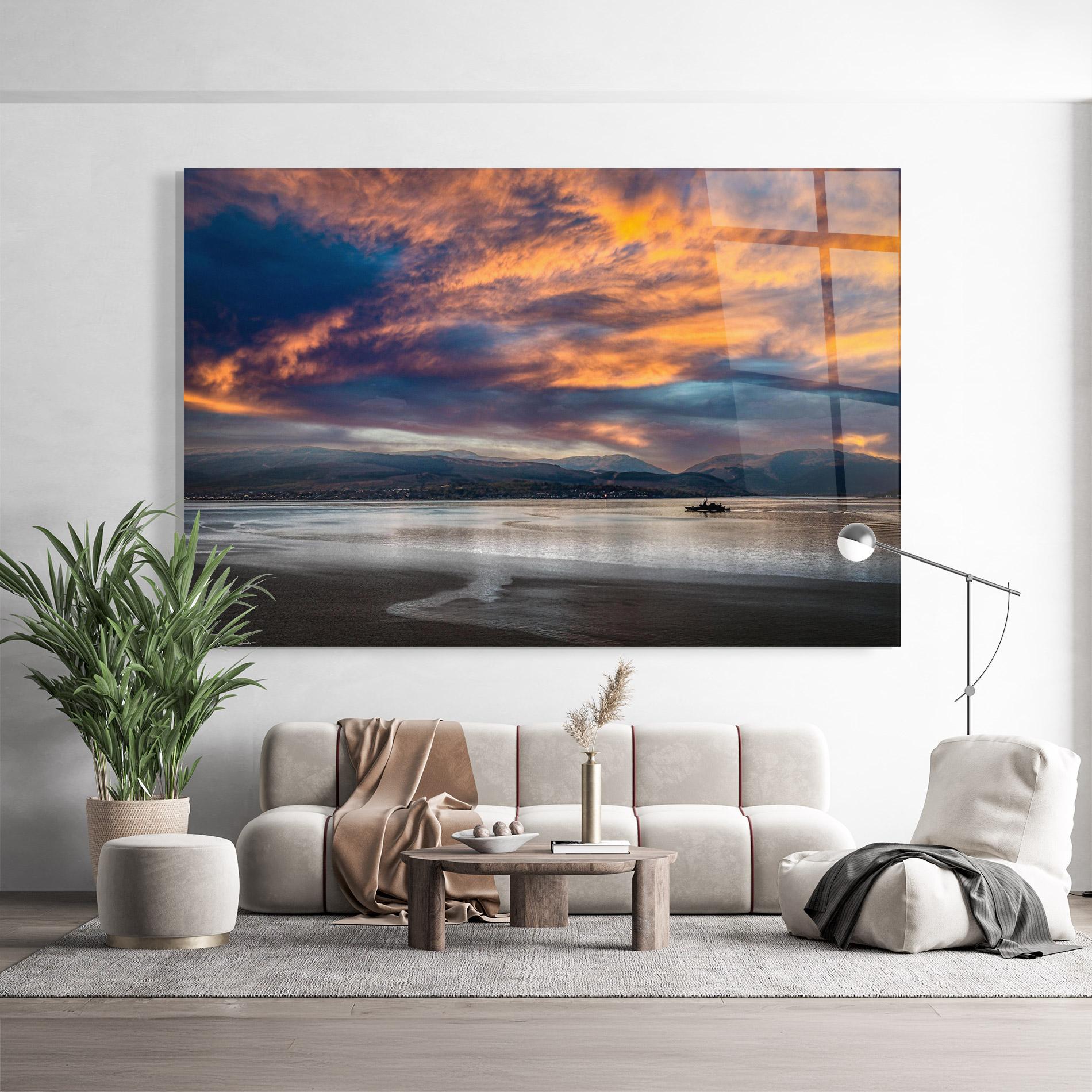 Tablou Sticla Purple Blue Sky View mockup 9