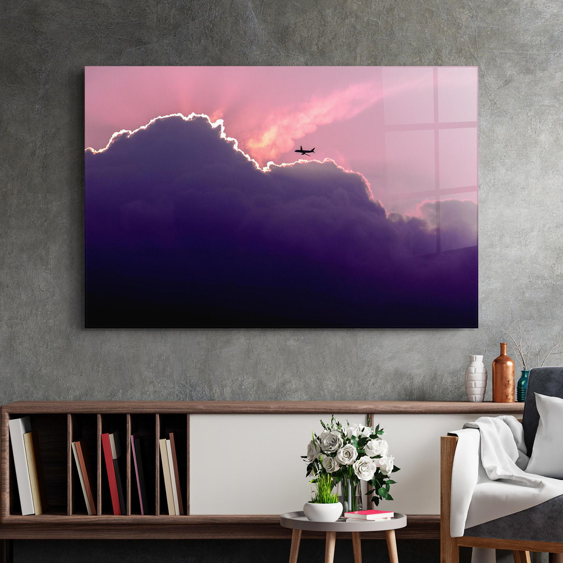 Tablou Sticla Big Purple Cloud mockup 2