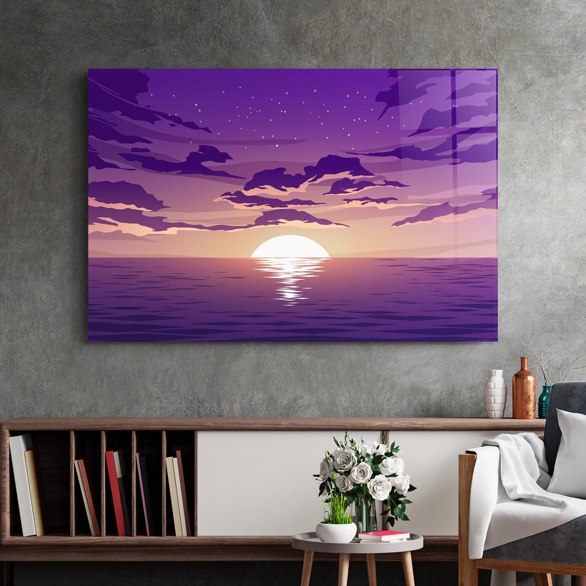 Tablou Sticla Cloud Purple mockup 2