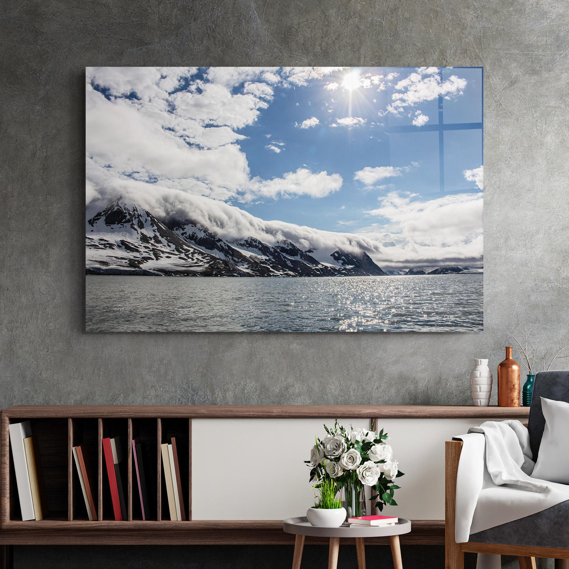 Tablou Sticla Clouds Over Ice mockup 2