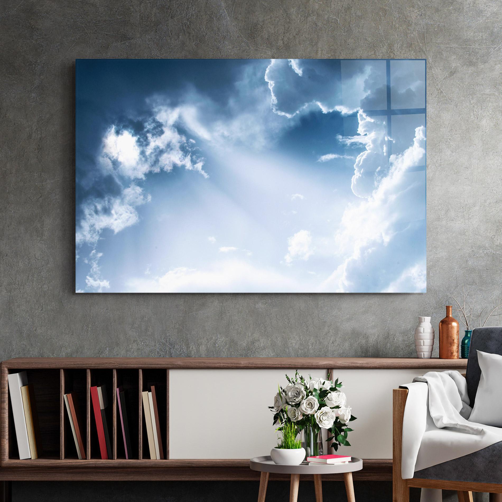 Tablou Sticla Dark Blue Sky mockup 2