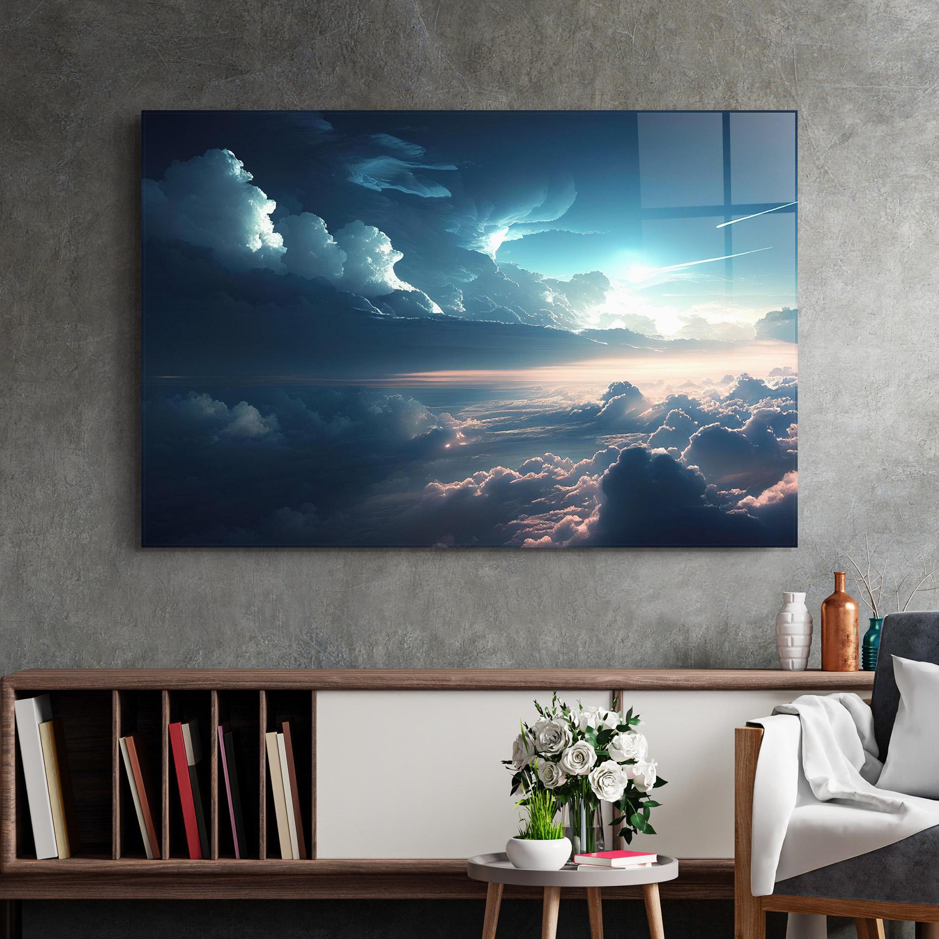 Tablou Sticla Dark Clouds mockup 2