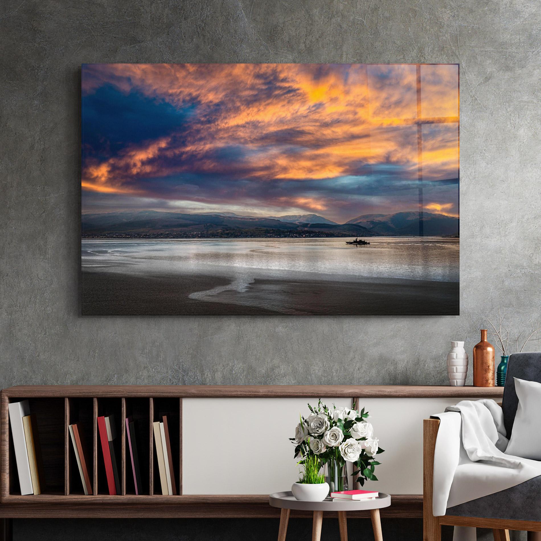 Tablou Sticla Purple Blue Sky View mockup 2