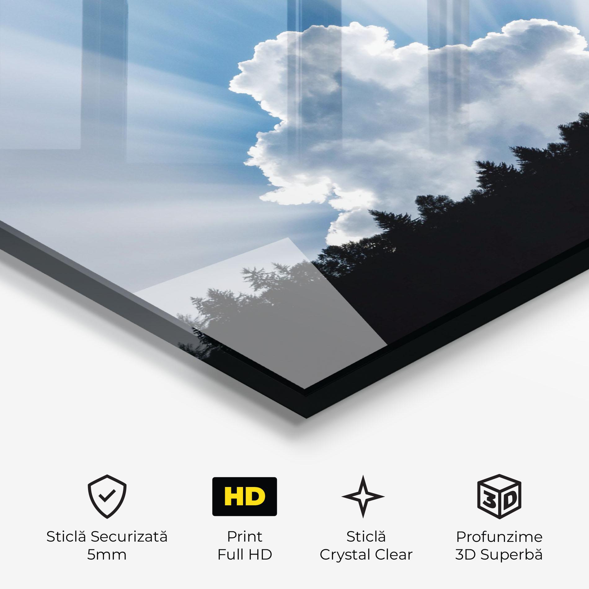 Tablou Sticla Big White Cloud Light mockup 3