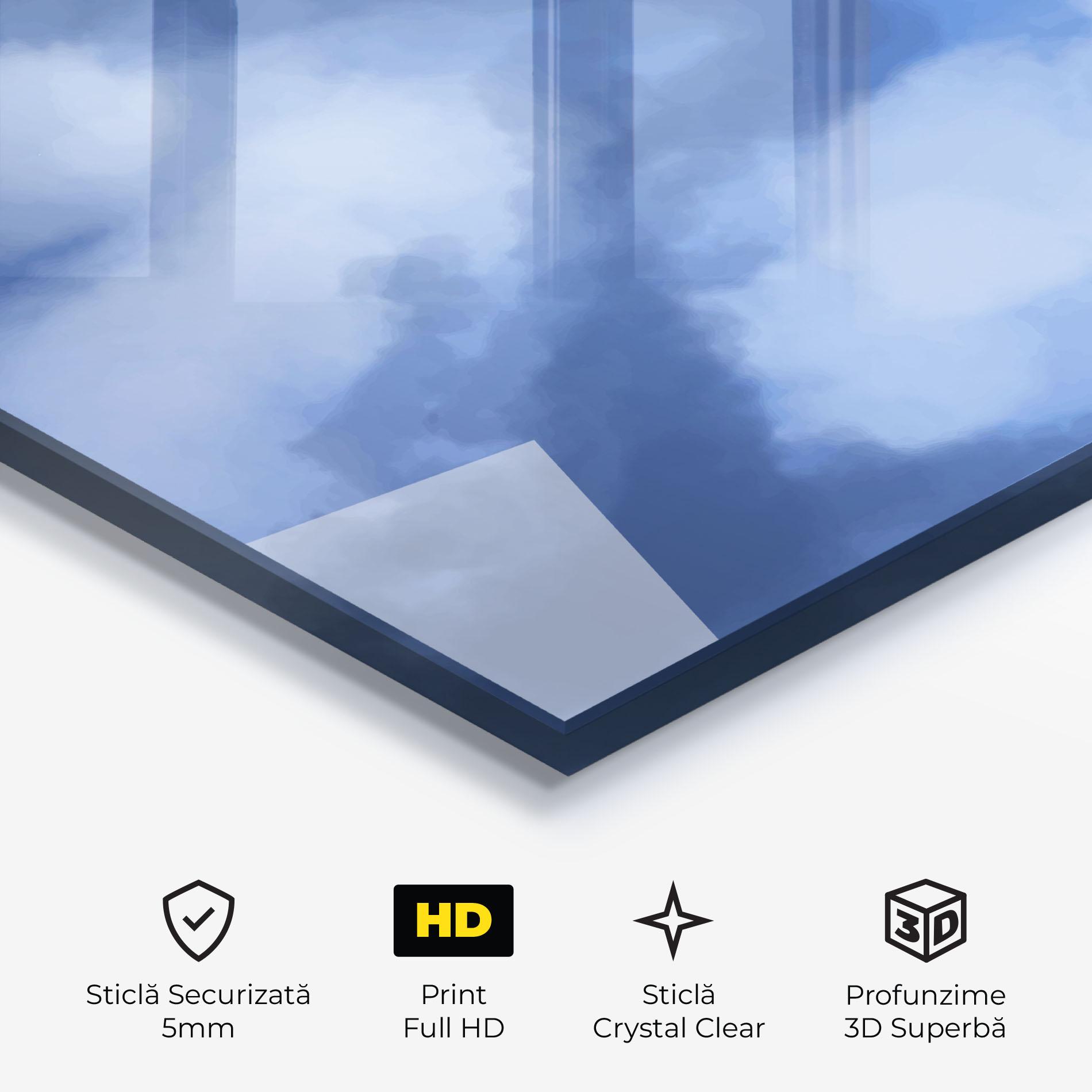 Tablou Sticla Blue Mix Clouds mockup 3
