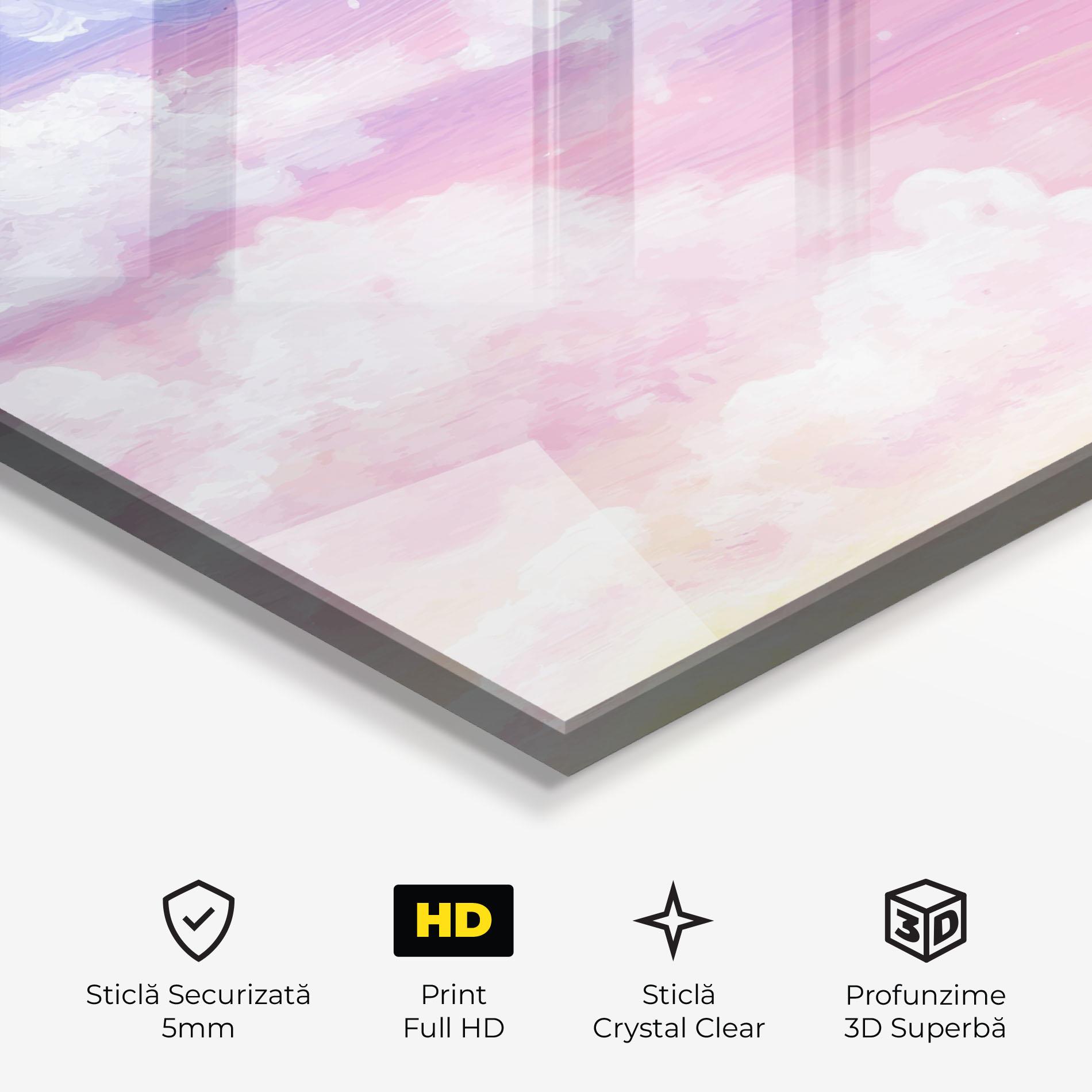 Tablou Sticla Cloud Paint Texture mockup 3