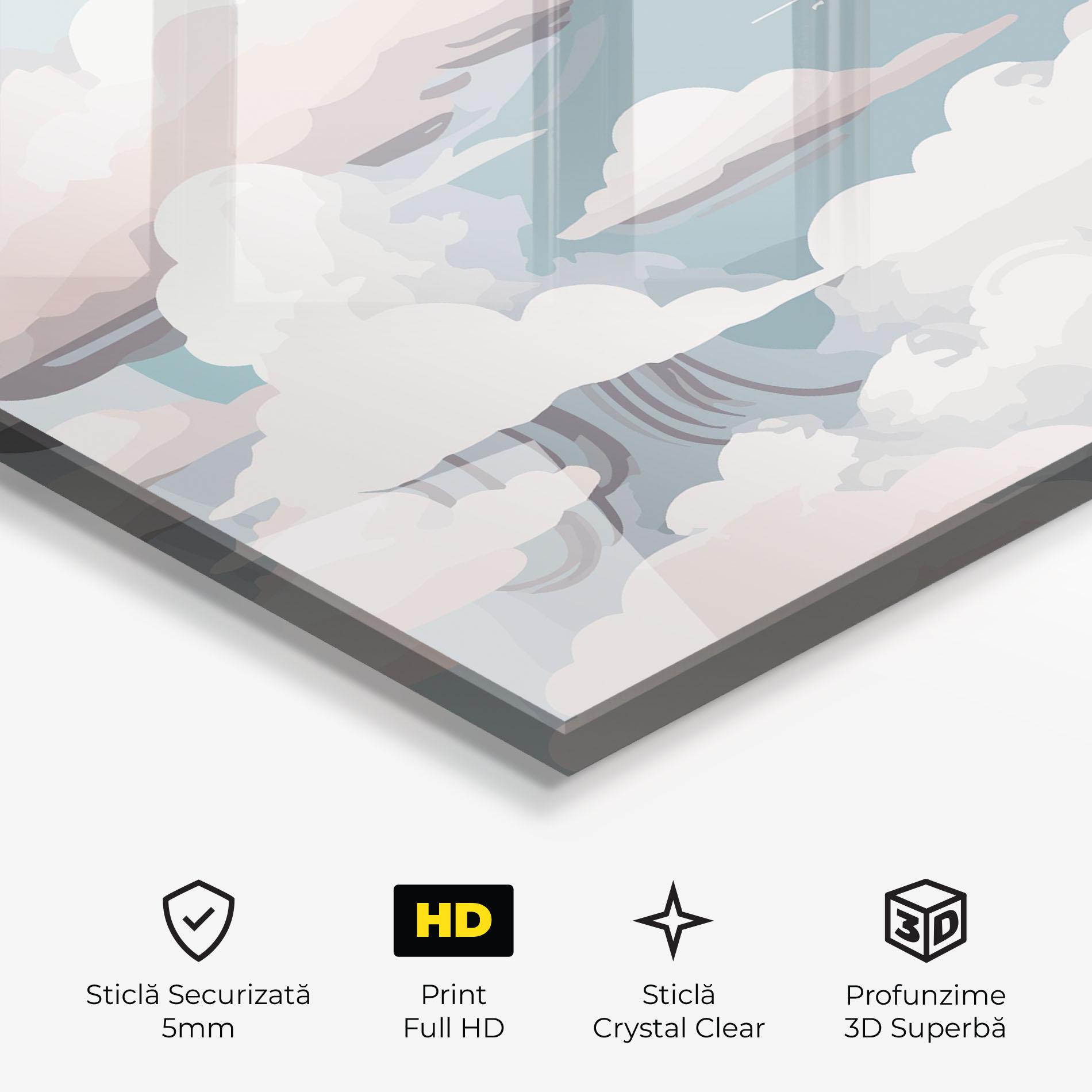 Tablou Sticla Cloud White Art mockup 3