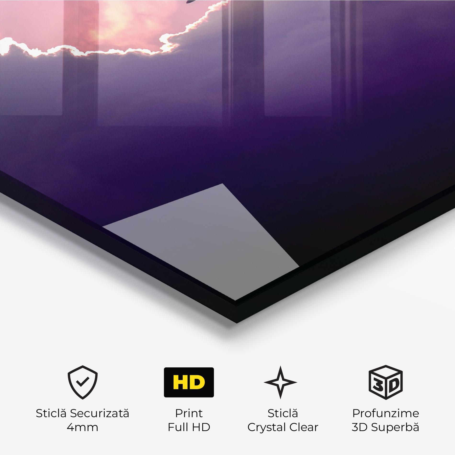 Tablou Sticla Big Purple Cloud mockup 3