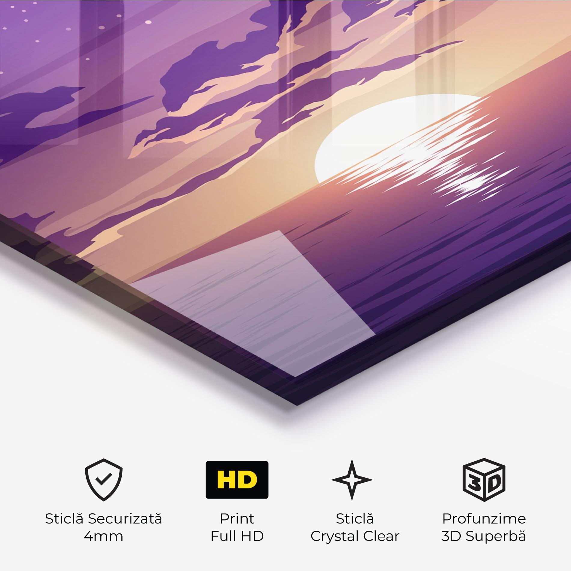 Tablou Sticla Cloud Purple mockup 3