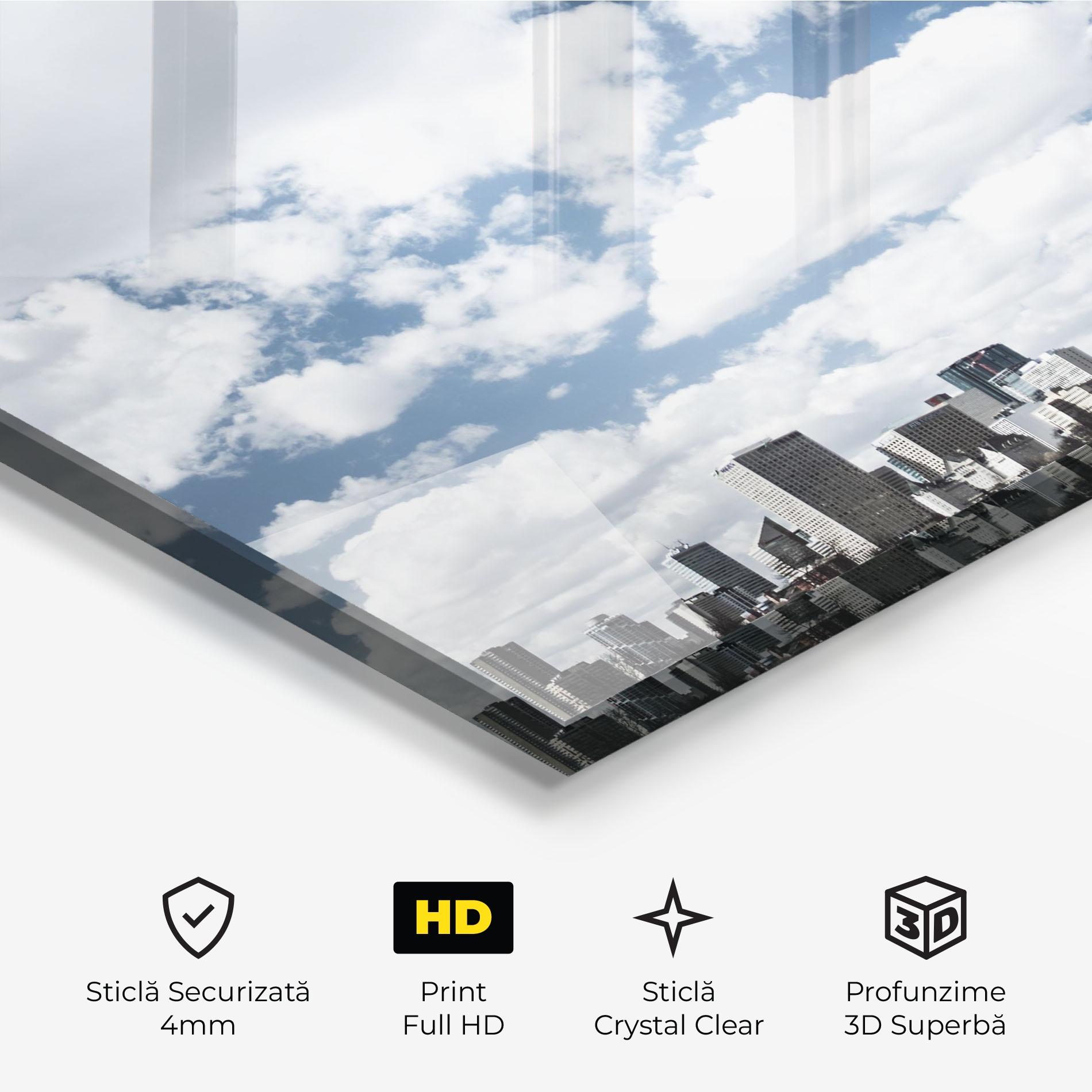 Tablou Sticla Clouds Over City mockup 3