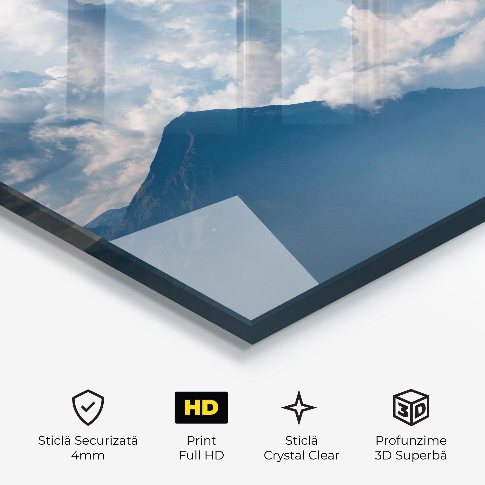 Tablou Sticla Cloudy View Mountain mockup 3