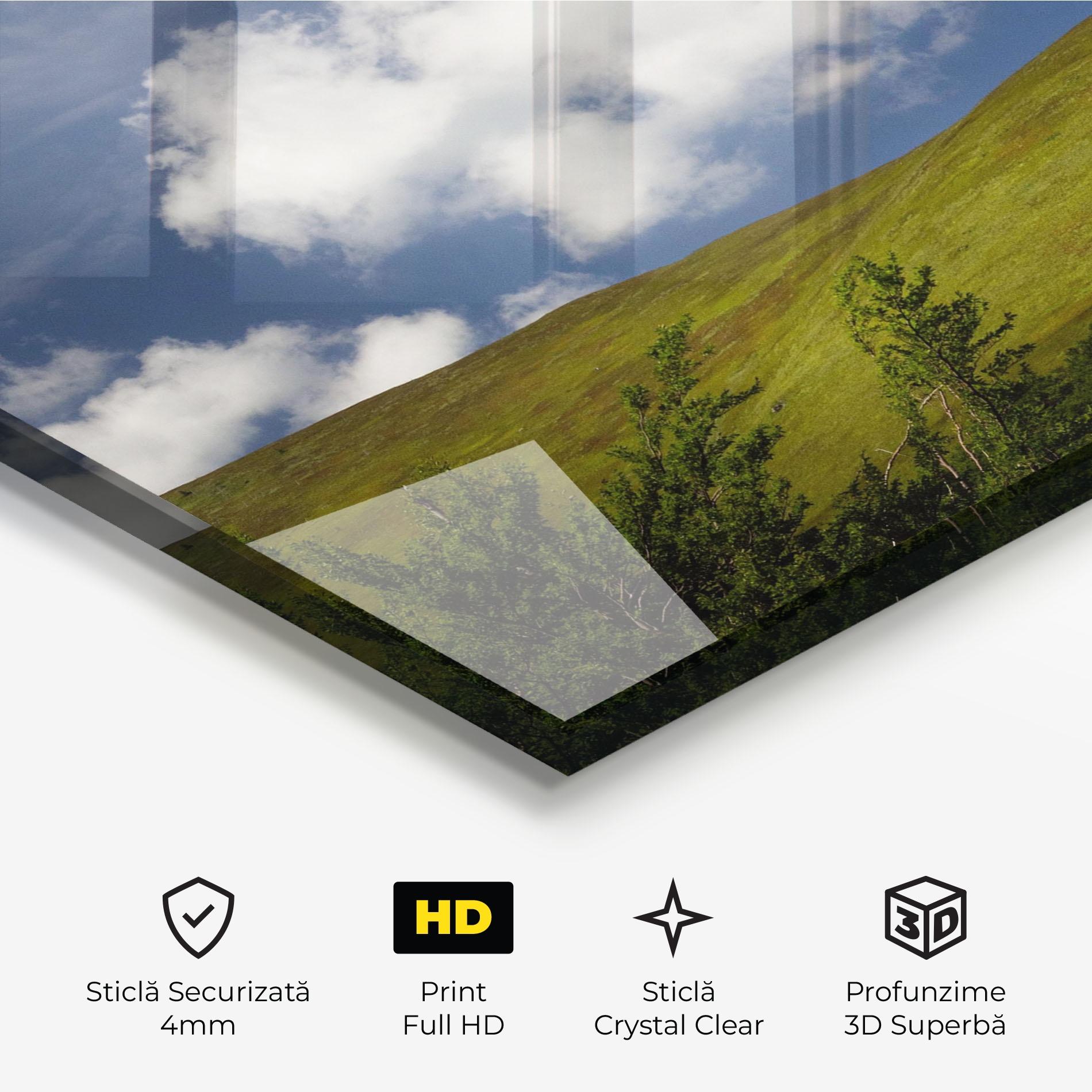 Tablou Sticla Grass View Cloud mockup 3