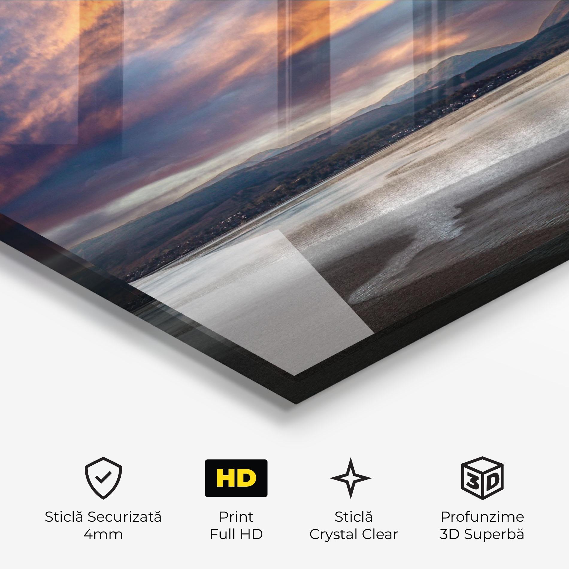 Tablou Sticla Purple Blue Sky View mockup 3