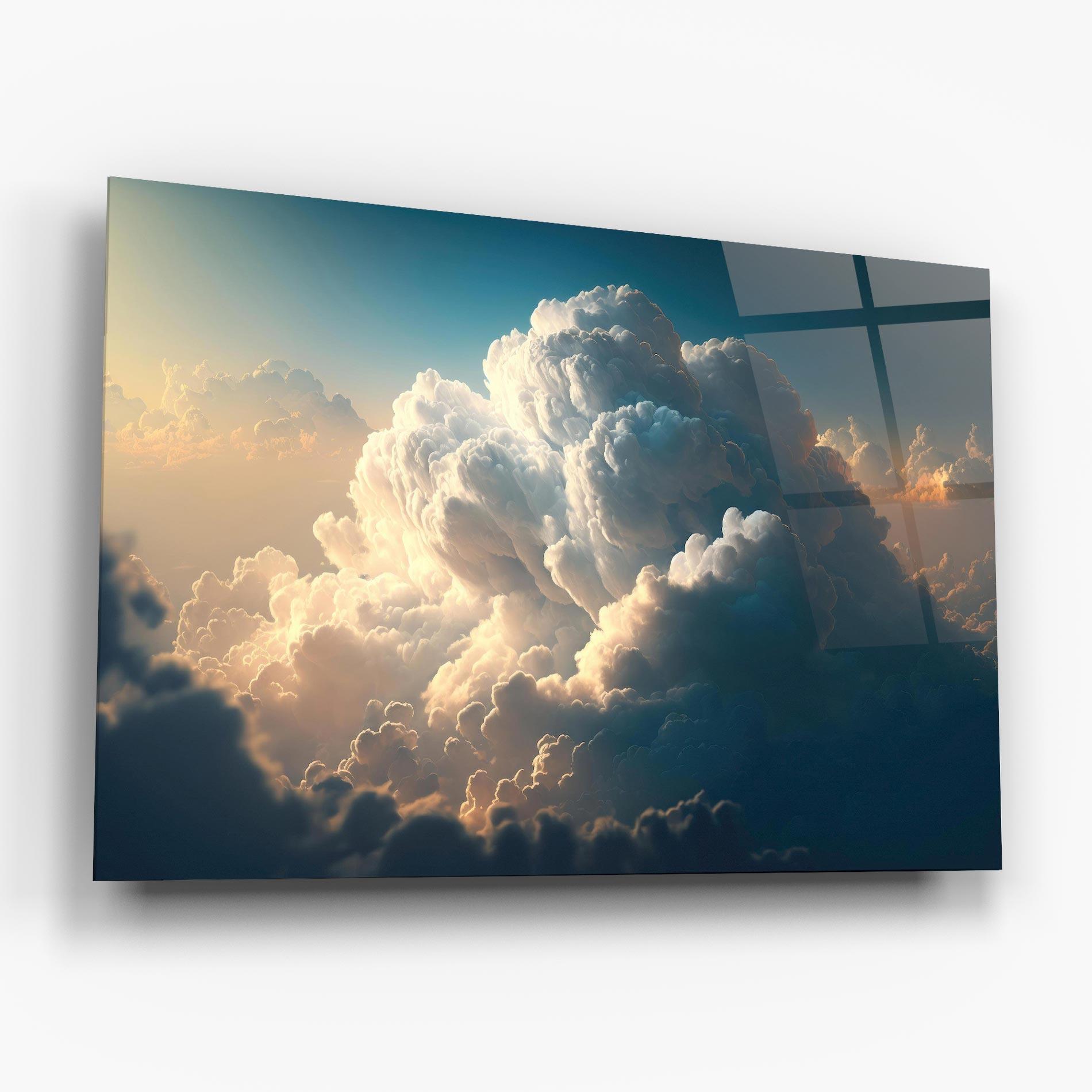 Tablou Sticla Big Puffy Clouds mockup 6